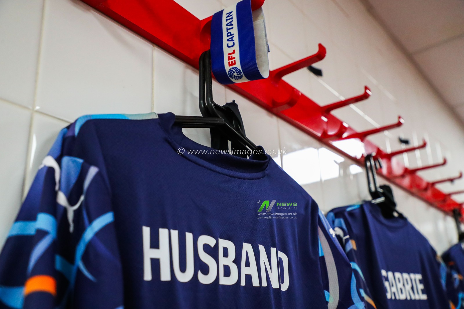 The shirt of James Husband of Blackpool is displayed inside of the dressing room prior to Sky Bet League 1 match Charlton Athletic vs Blackpool at The Valley, London, United Kingdom, 21st September 2024

(Photo by Izzy Poles/News Images)