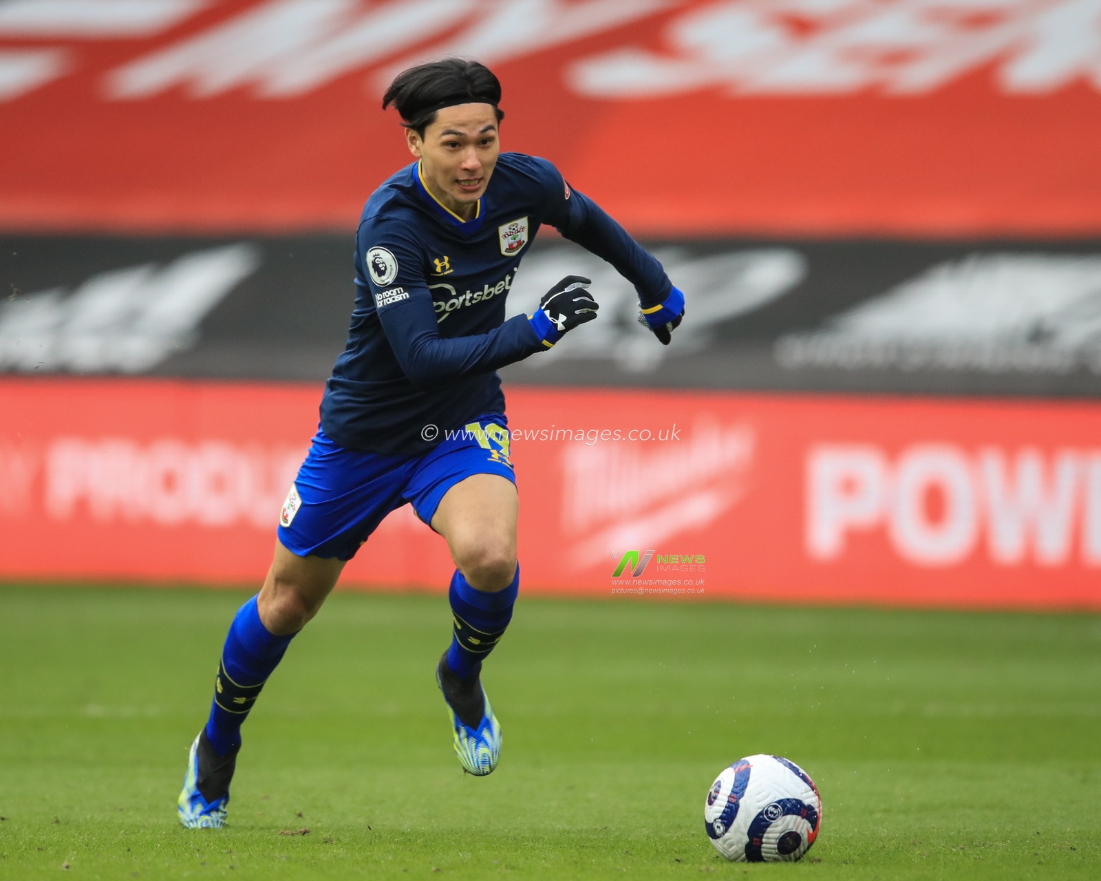 Takumi Minamino #19 of Southampton in action during the game