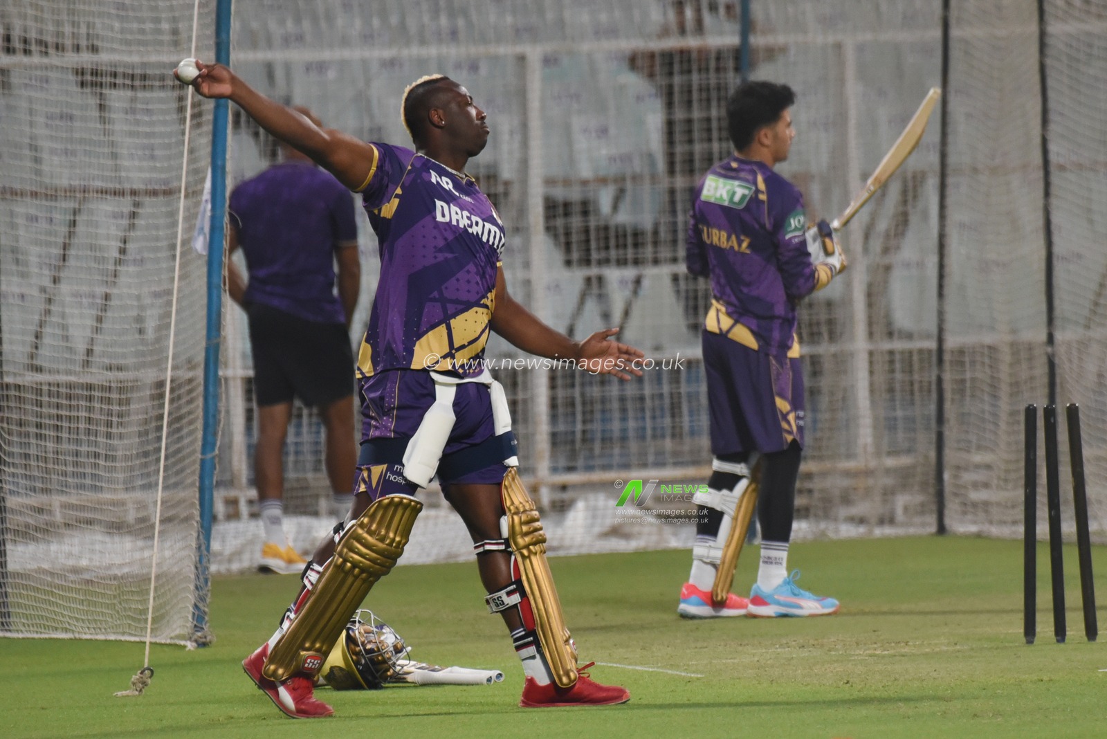 Kolkata Knight Rider's Andre Russell as they take part in a training session ahead the Indian Premier League (IPL) Twenty20 cricket Match at the Eden Gardens Stadium in Kolkata on March 17,2025,Pictures by Debajyoti Chakraborty.(Photo: Debajyoti Chakraborty/News Images)