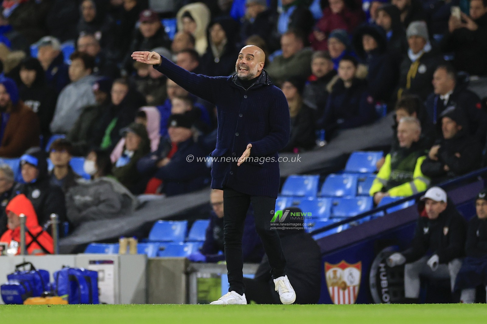 Pep Guardiola the Manchester City manager during the UEFA Champions League match Manchester City vs Sevilla at Etihad Stadium, Manchester, United Kingdom, 2nd November 2022

(Photo by Conor Molloy/News Images)