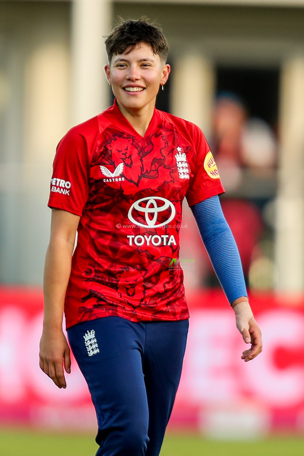 Issy Wong of England Women reacts during the 1st Vitality IT20 Series England Women v West Indies Women at The Spitfire Ground, Canterbury, United Kingdom, 21st May 2025

(Photo by Izzy Poles/News Images)