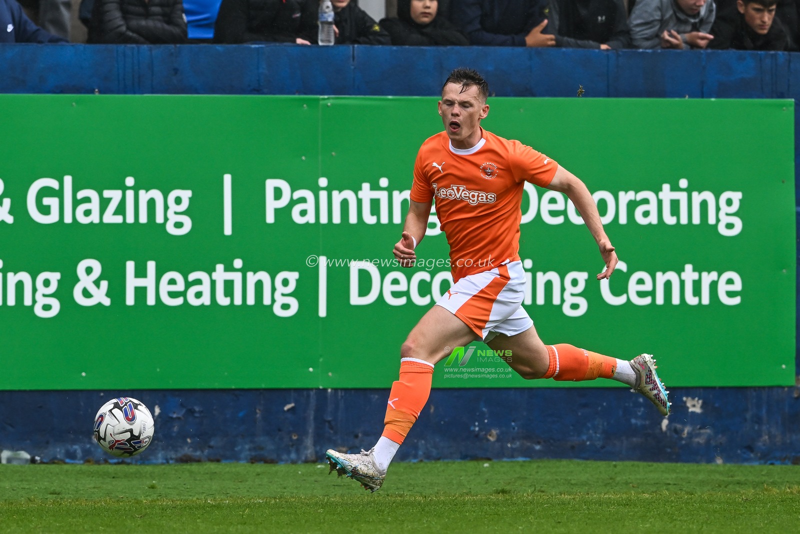 Andy Lyons #24 of Blackpool in action during the game during the Pre-season friendly match Barrow vs Blackpool at SO Legal Stadium, Barrow-in-Furness, United Kingdom, 22nd July 2023

(Photo by Craig Thomas/News Images)