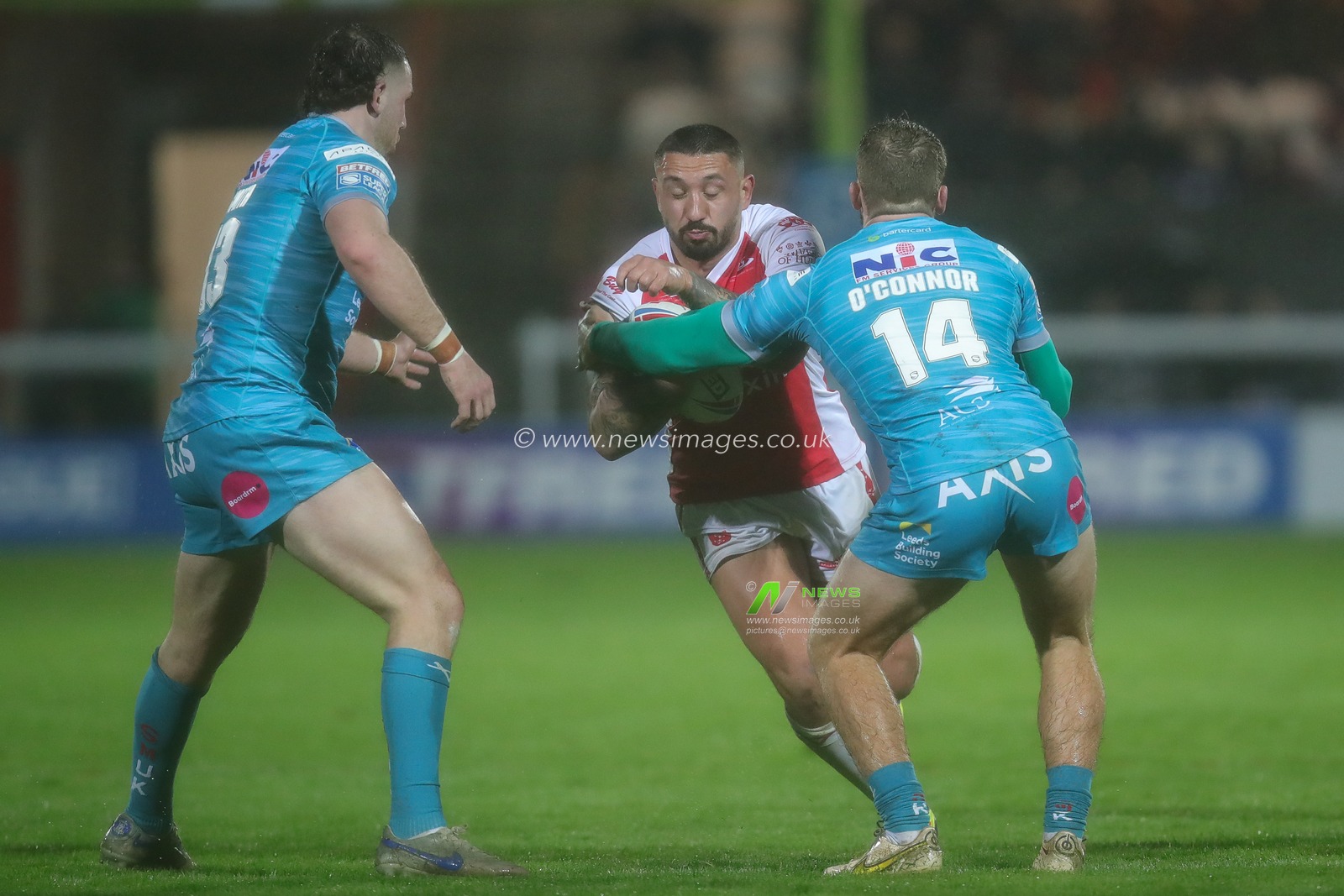 Elliot Minchella #13 of Hull KR in action during the Betfred Super League Round 7 match Hull KR vs Leeds Rhinos at Sewell Group Craven Park, Kingston upon Hull, United Kingdom, 31st March 2023

(Photo by James Heaton/News Images)
