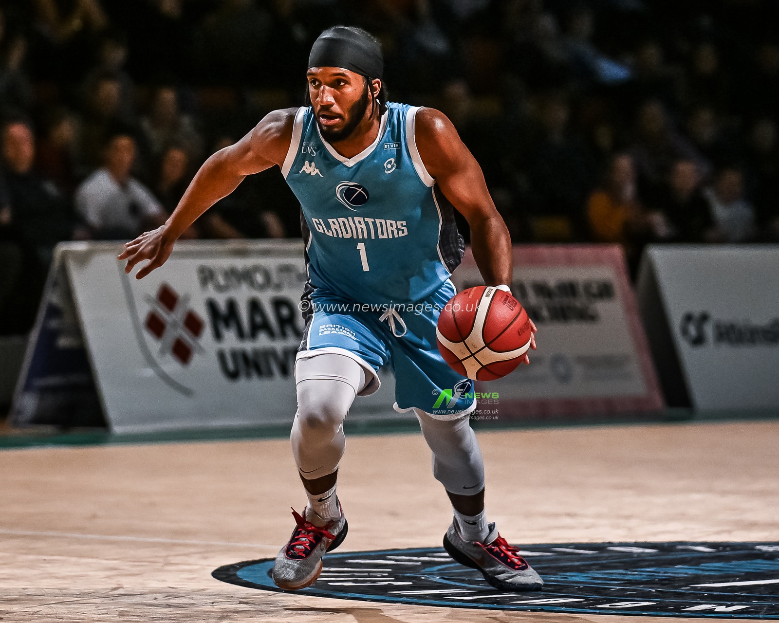 Ian Dubose #1 of Caledonia Gladiators in action during the British Basketball Championship match Plymouth City Patriots vs Caledonia Gladiators at Plymouth Pavilions, Plymouth, United Kingdom, 3rd November 2023

(Photo by Craig Thomas/News Images)