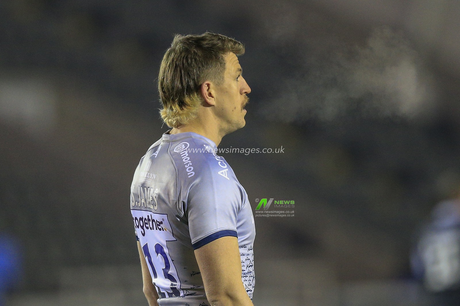 Sam James of Sale Sharks during the game