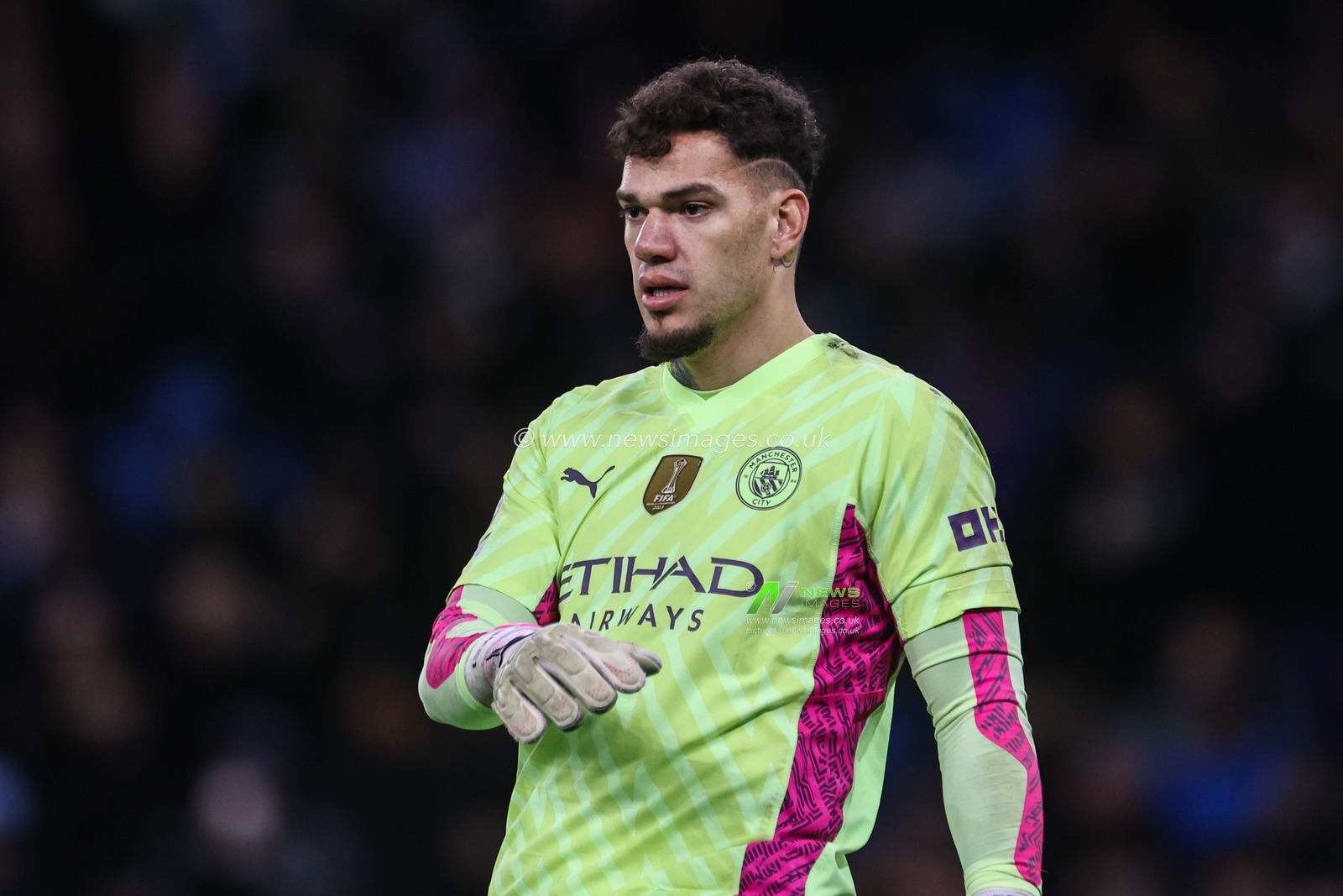 Ederson of Manchester City during the Premier League match Manchester City vs Burnley at Etihad Stadium, Manchester, United Kingdom, 31st January 2024

(Photo by Mark Cosgrove/News Images)