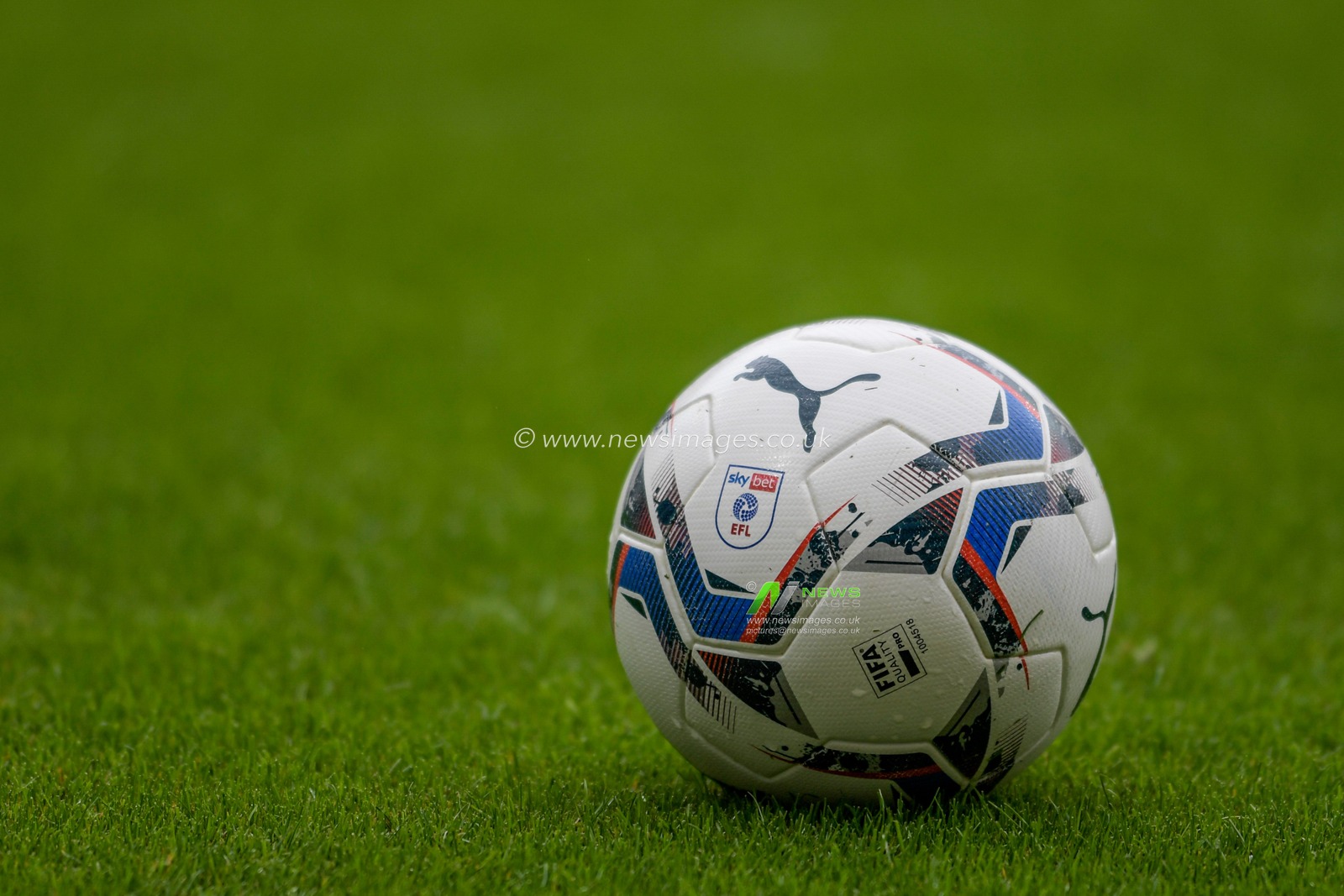 The Puma match ball on the pitch