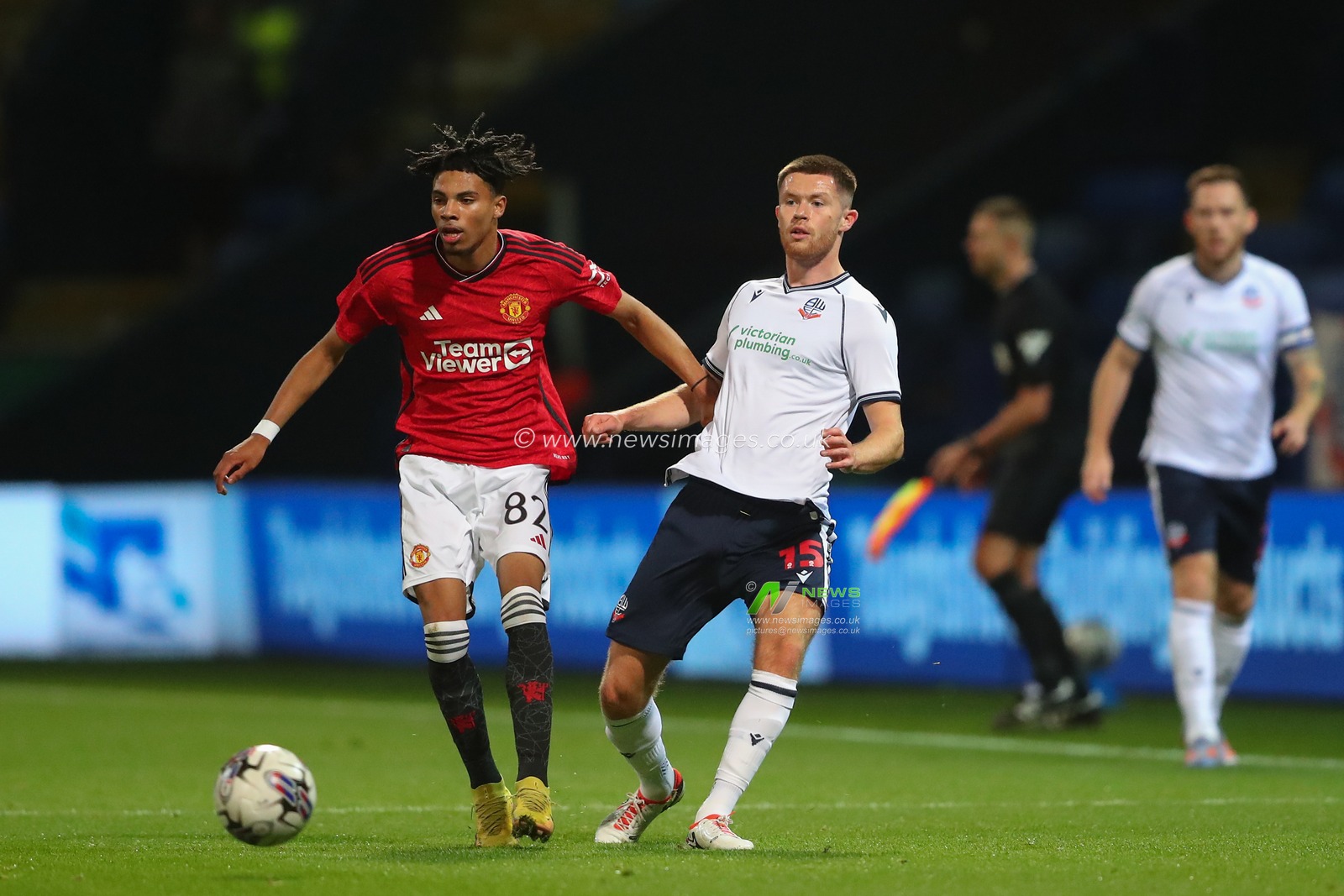 Will Forrester #15 of Bolton Wanderers passes the ball during the EFL Trophy match Bolton Wanderers vs Manchester United U21 at Toughsheet Community Stadium, Bolton, United Kingdom, 26th September 2023

(Photo by Gareth Evans/News Images)