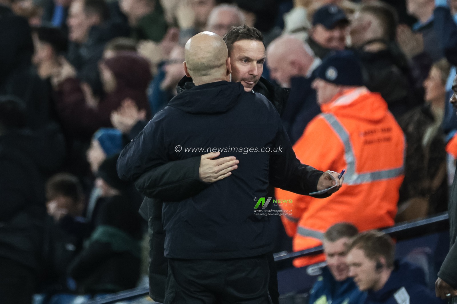 Pep Guardiola manager of Manchester City celebrates the goal of Nico O'Reilly to make it 1-0 during the Premier League match Manchester City vs Newcastle Untied at Etihad Stadium, Manchester, United Kingdom on 21 February 2026

(Photo by Mark Cosgrove/News Images)