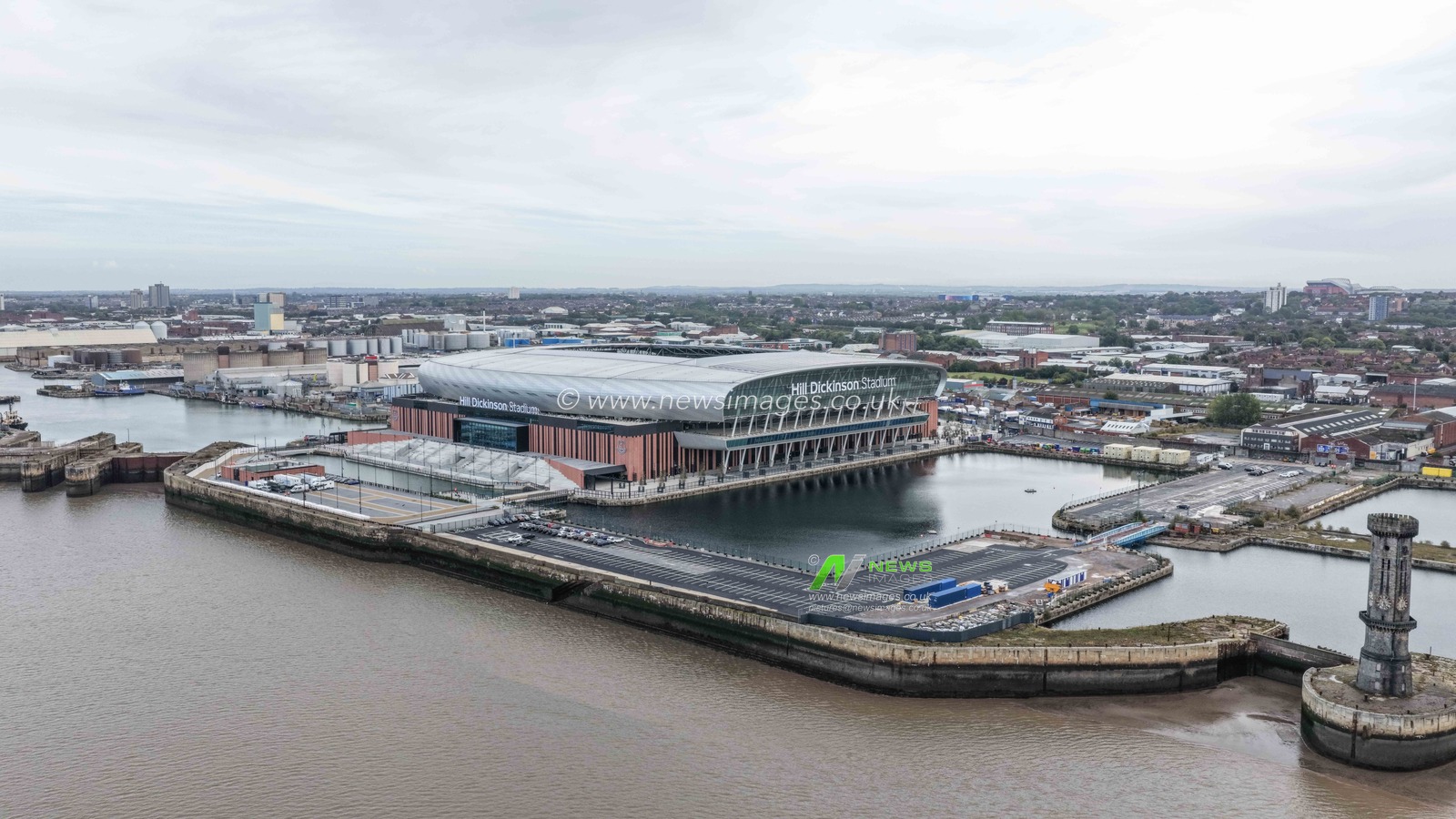 An aerial view of The Hill Dickinson Stadium during the Premier League match Everton vs Aston Villa at Hill Dickinson Stadium, Liverpool, United Kingdom, 13th September 2025

(Photo by Mark Cosgrove/News Images)