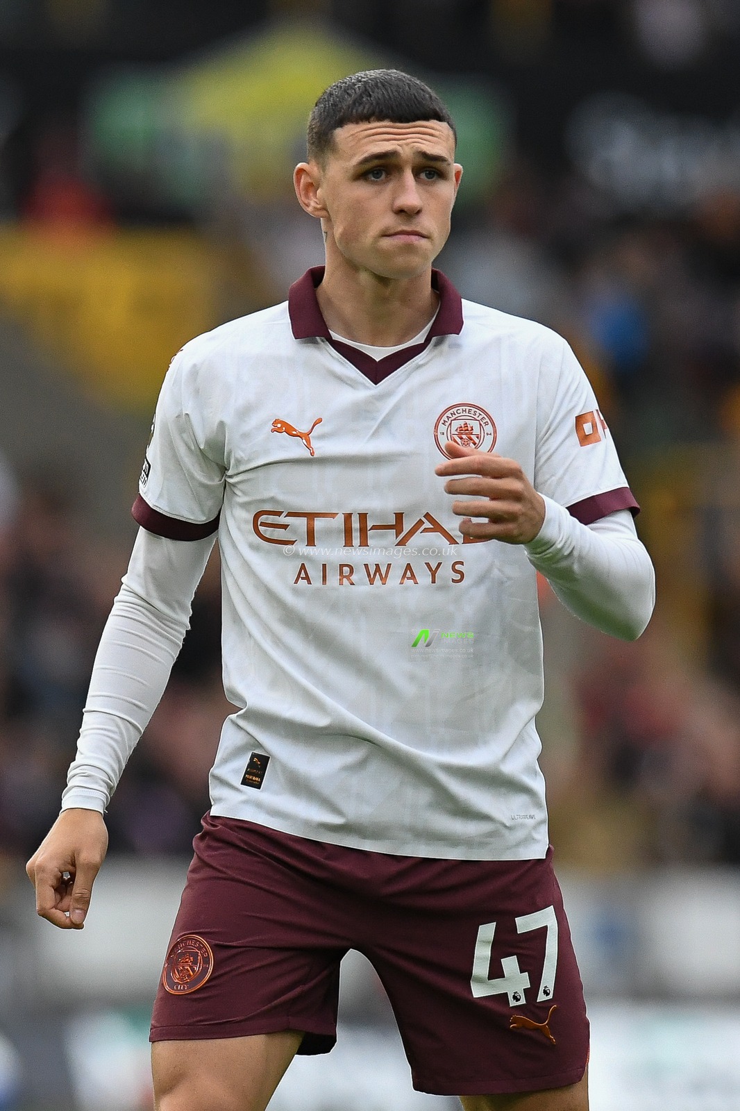 Phil Foden #47 of Manchester City during the Premier League match Wolverhampton Wanderers vs Manchester City at Molineux, Wolverhampton, United Kingdom, 30th September 2023

(Photo by Mike Jones/News Images)