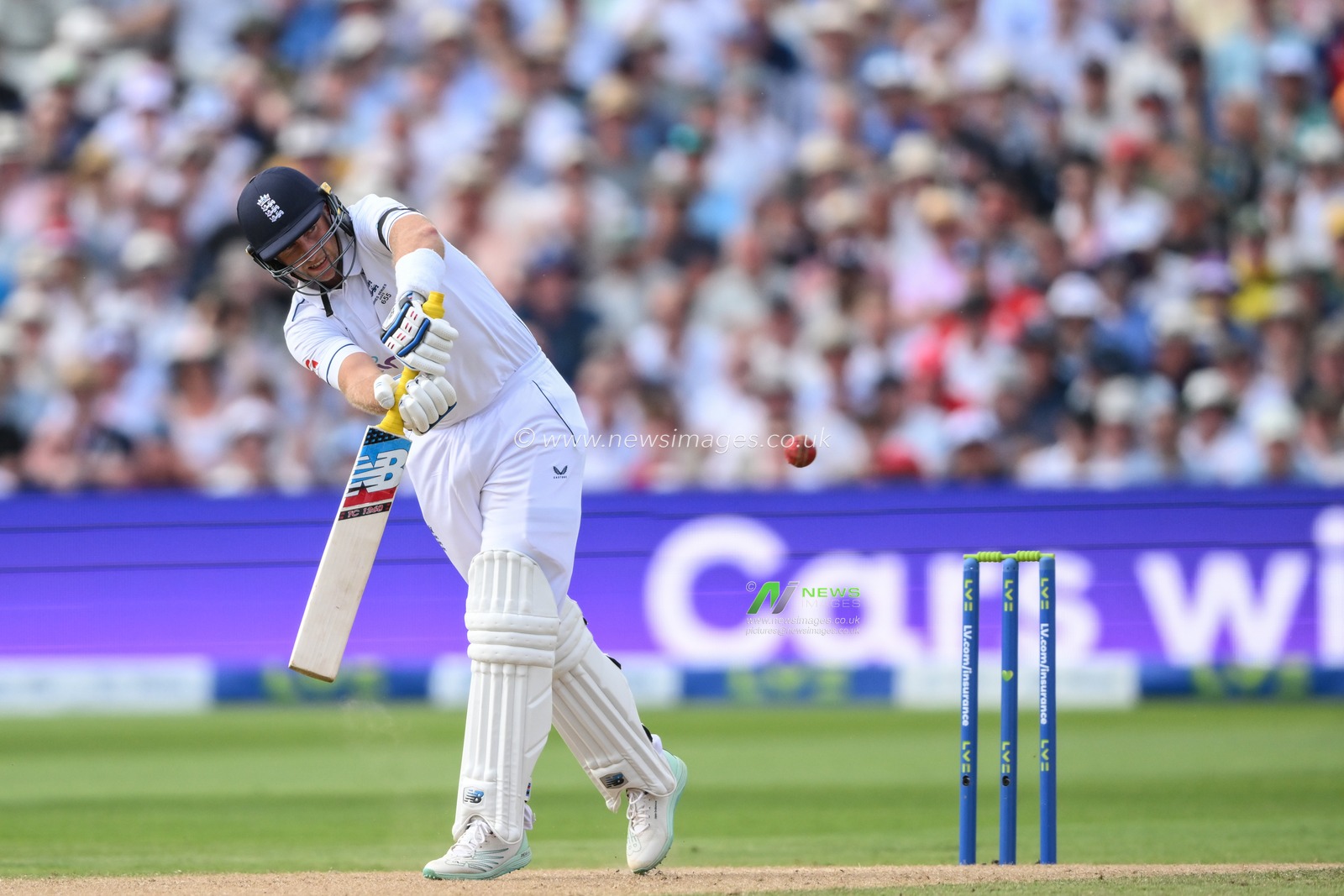 Joe Root of England hits the ball for one run during the LV= Insurance Ashes First Test Series Day 1 England vs Australia at Edgbaston, Birmingham, United Kingdom, 16th June 2023

(Photo by Craig Thomas/News Images)