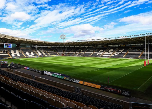 A general view of MKM Stadium during the Betfred Super League Round 24 match Hull FC vs Leeds Rhinos at MKM Stadium, Hull, United Kingdom, 30th August 2025

(Photo by Richard Bierton/News Images)