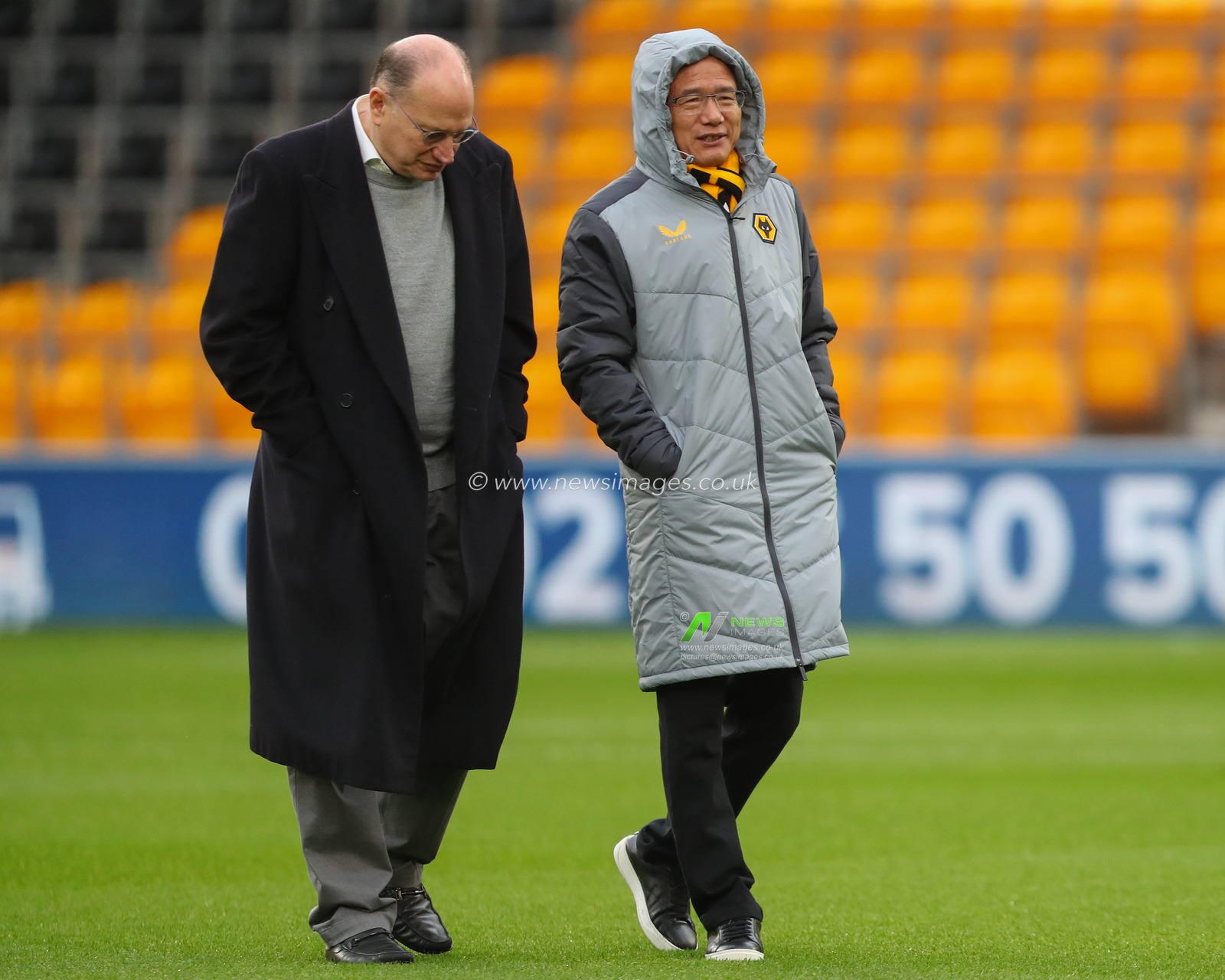 Wolverhampton Wanderers owner Guo Guangchang (right) is in attendance for the Premier League match Wolverhampton Wanderers vs Chelsea at Molineux, Wolverhampton, United Kingdom, 24th December 2023

(Photo by Gareth Evans/News Images)
