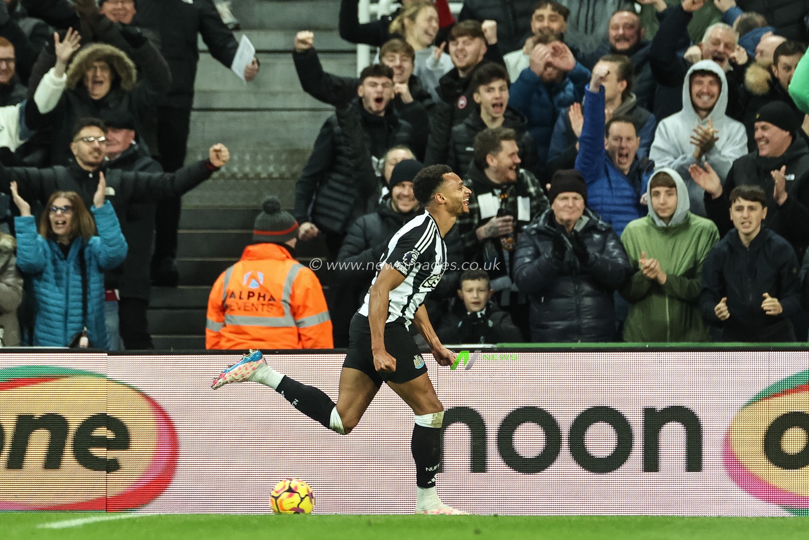 Jacob Murphy of Newcastle United celebrates his goal to make it 4-0 during the Premier League match Newcastle United vs Leicester City at St. James's Park, Newcastle, United Kingdom, 14th December 2024

(Photo by Mark Cosgrove/News Images)