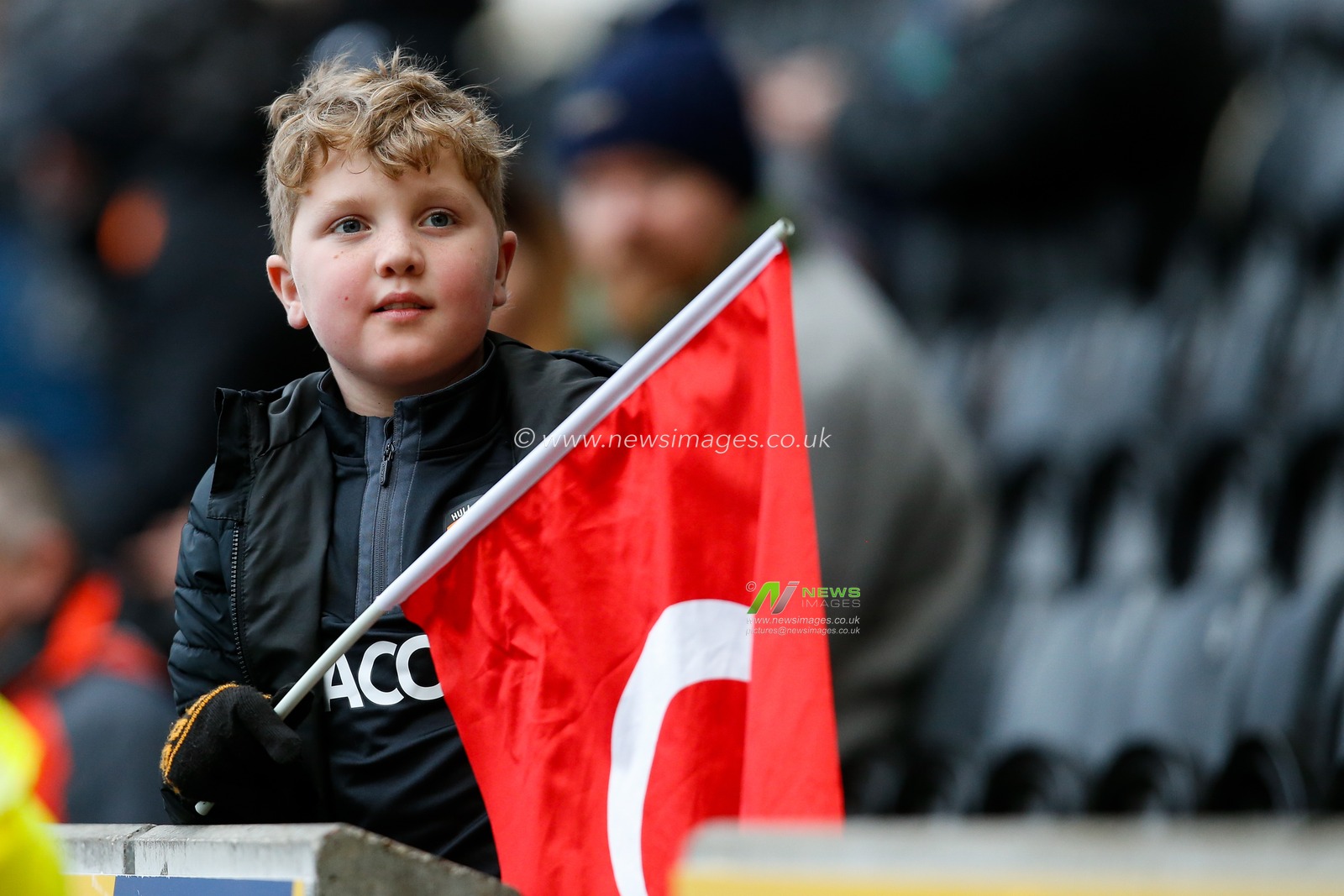 A fan with a Turkish flag during the Sky Bet Championship match Hull City vs Preston North End at MKM Stadium, Hull, United Kingdom, 18th February 2023

(Photo by Ben Early/News Images)