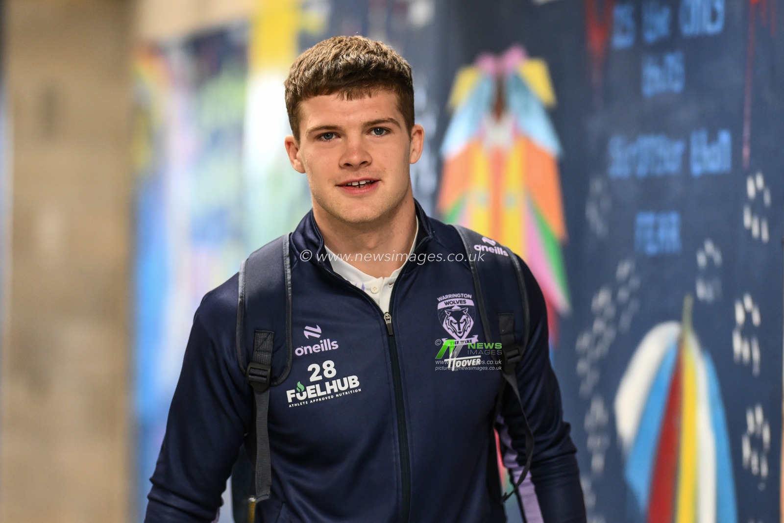 Jake Thewlis of Warrington Wolves arrives ahead of Toby King's Testimonial match Warrington Wolves vs Leigh Leopards at Halliwell Jones Stadium, Warrington, United Kingdom, 1st February 2025

(Photo by Craig Thomas/News Images)
