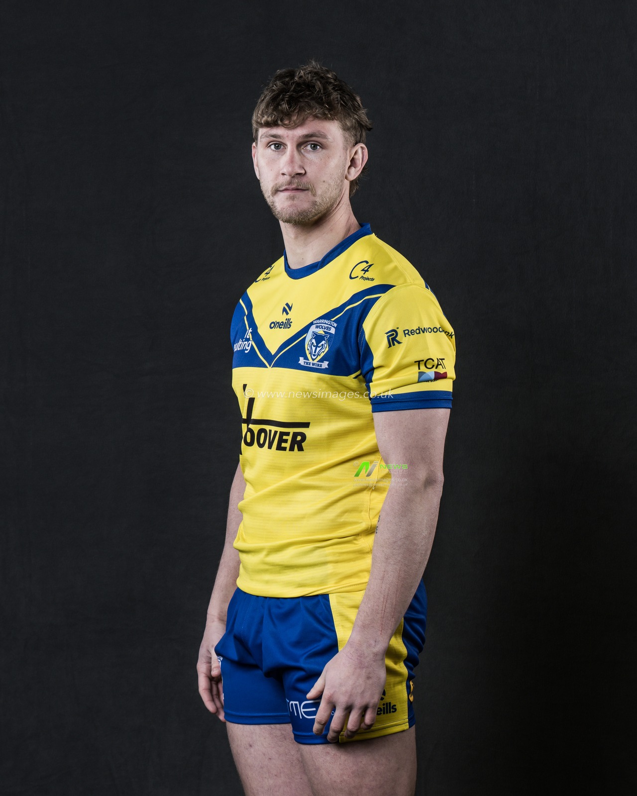 Alfie Johnson in the Home kit during the Warrington Wolves Team media day at Warrington wolves training centre, Warrington, United Kingdom, 16th January 2025

(Photo by Craig Thomas/News Images)