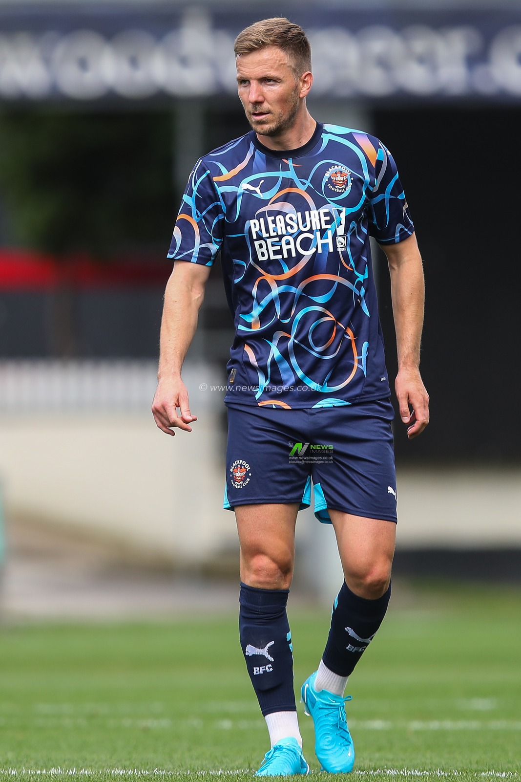 Lee Evans of Blackpool during the Pre-season friendly match Crewe Alexandra vs Blackpool at Alexandra Stadium, Crewe, United Kingdom, 3rd August 2024

(Photo by Gareth Evans/News Images)