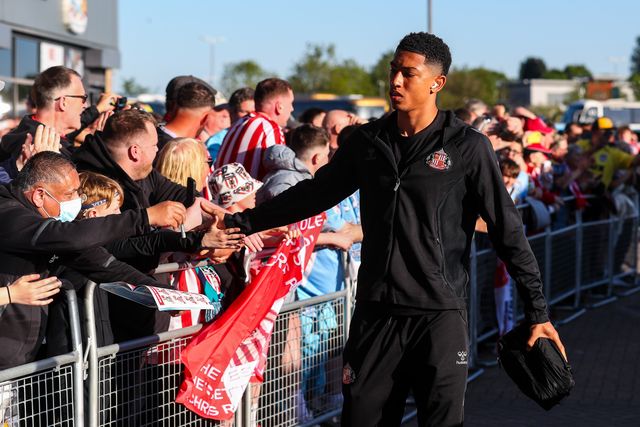 Jobe Bellingham of Sunderland arrives ahead of the Sky Bet Championship Palyoff Semi-final match Coventry City vs Sunderland at Coventry Building Society Arena, Coventry, United Kingdom, 9th May 2025

(Photo by Gareth Evans/News Images)