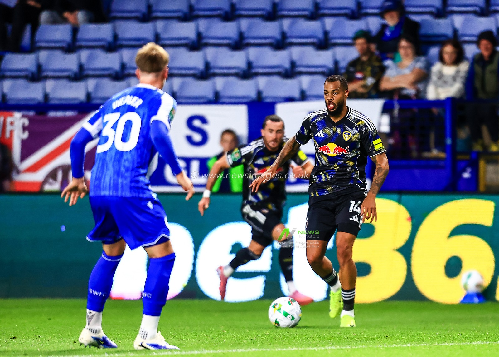 Lukas Nmecha of Leeds United on the ball during the Carabao Cup match Sheffield Wednesday vs Leeds United at Hillsborough, Sheffield, United Kingdom, 26th August 2025

(Photo by Richard Bierton/News Images)