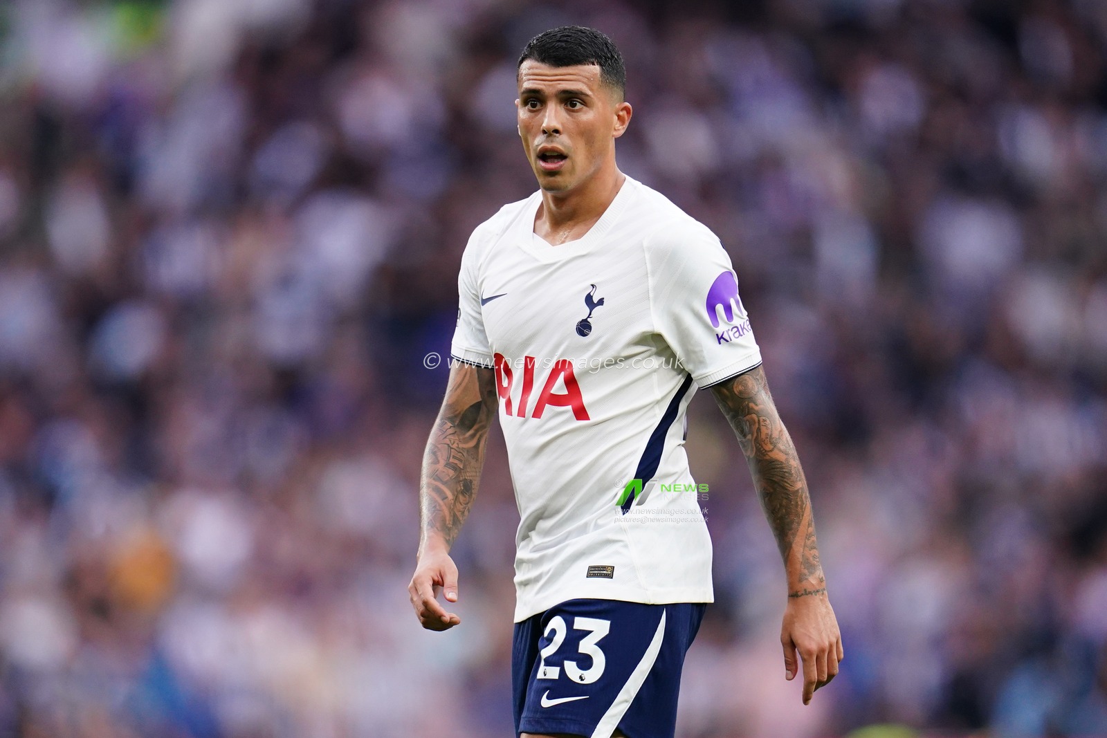 Pedro Porro of Tottenham Hotspur during the Premier League match Tottenham Hotspur vs Newcastle Untied at Tottenham Hotspur Stadium, London, United Kingdom on 29 August 2026

(Photo by Harvey Murphy/News Images)
