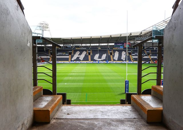 A general view of MKM Stadium during the Betfred Super League Round 24 match Hull FC vs Leeds Rhinos at MKM Stadium, Hull, United Kingdom, 30th August 2025

(Photo by Richard Bierton/News Images)