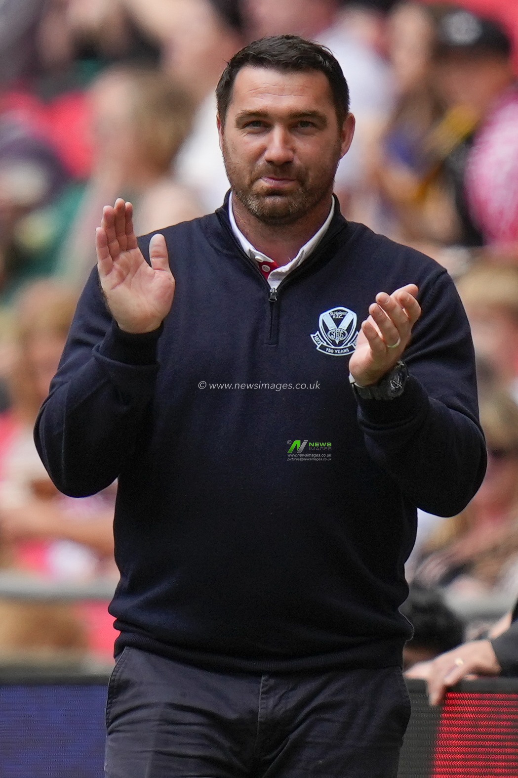 St. Helens Women head coach Matty Smith applauds his team after winning the Betfred Womens Challenge Cup Final match Leeds Rhinos vs St Helens at Wembley Stadium, London, United Kingdom, 12th August 2023

(Photo by Steve Flynn/News Images)
