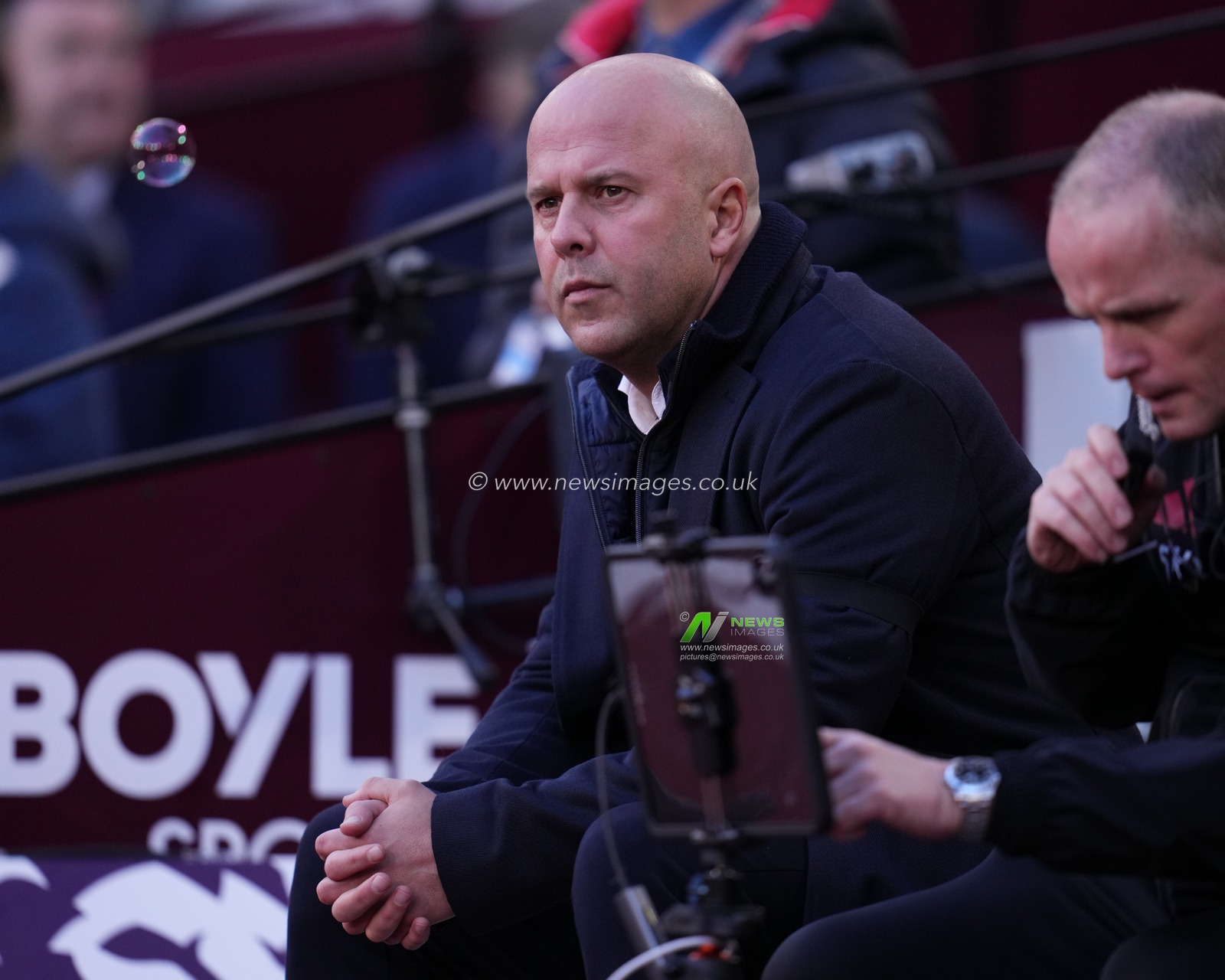 Arne Slot manager of Liverpool during the Premier League match West Ham United vs Liverpool at London Stadium, London, United Kingdom, 30th November 2025

(Photo by Harvey Murphy/News Images)

*** GER AUT SUI OUT ***