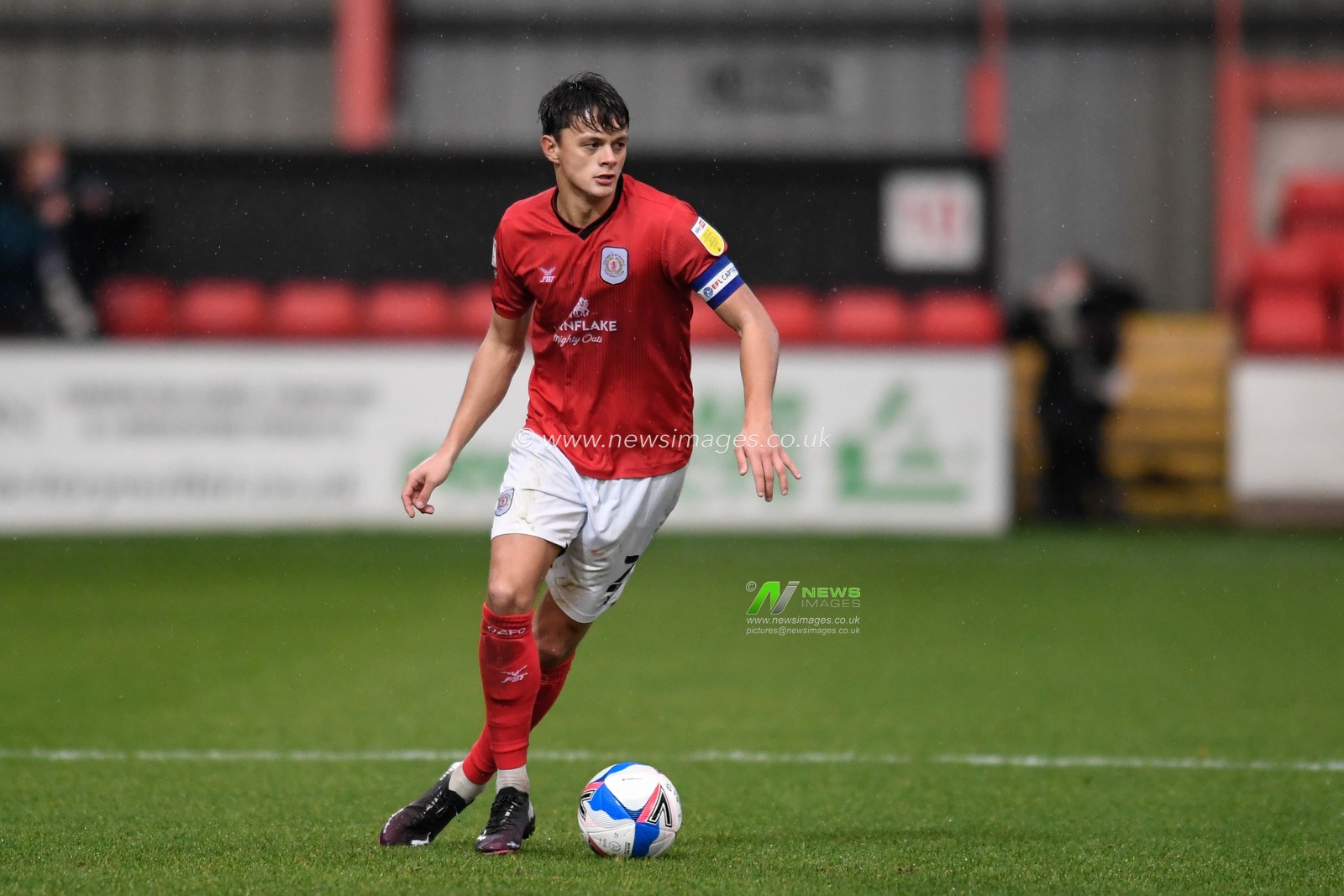 Perry Ng #2 of Crewe Alexandra with the ball
