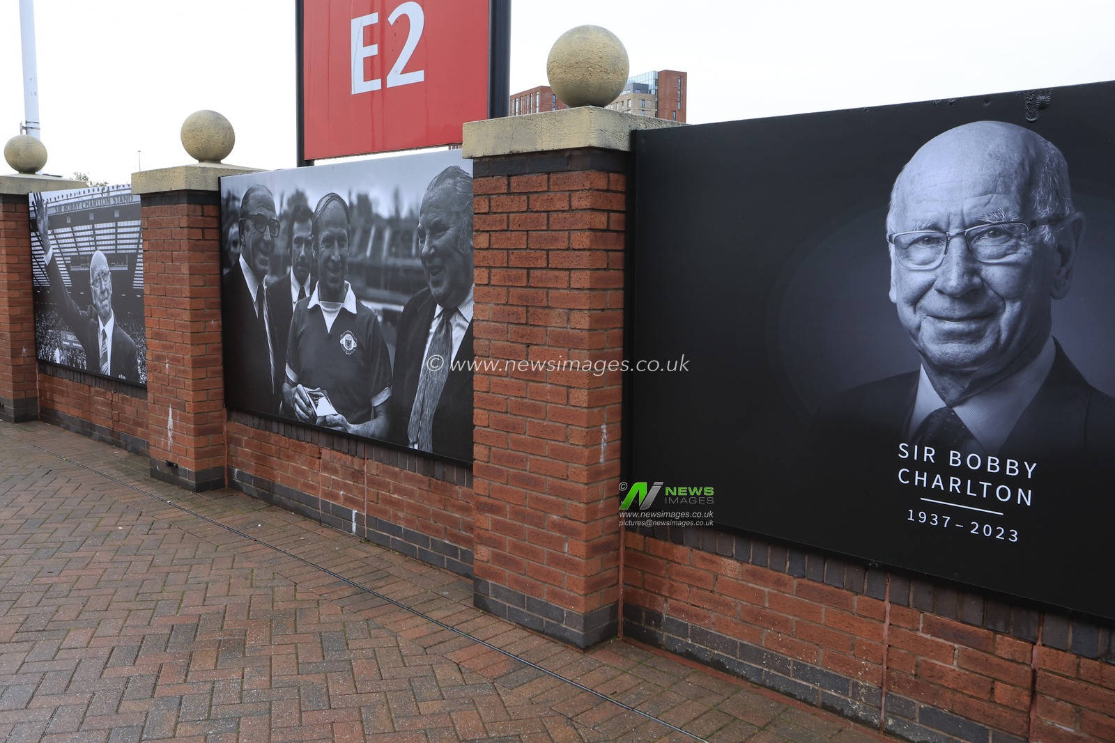 Tributes to the late Sir Bobby Charlton outside of Old Trafford, Manchester, United Kingdom, 30th October 2023

(Photo by Conor Molloy/News Images)
