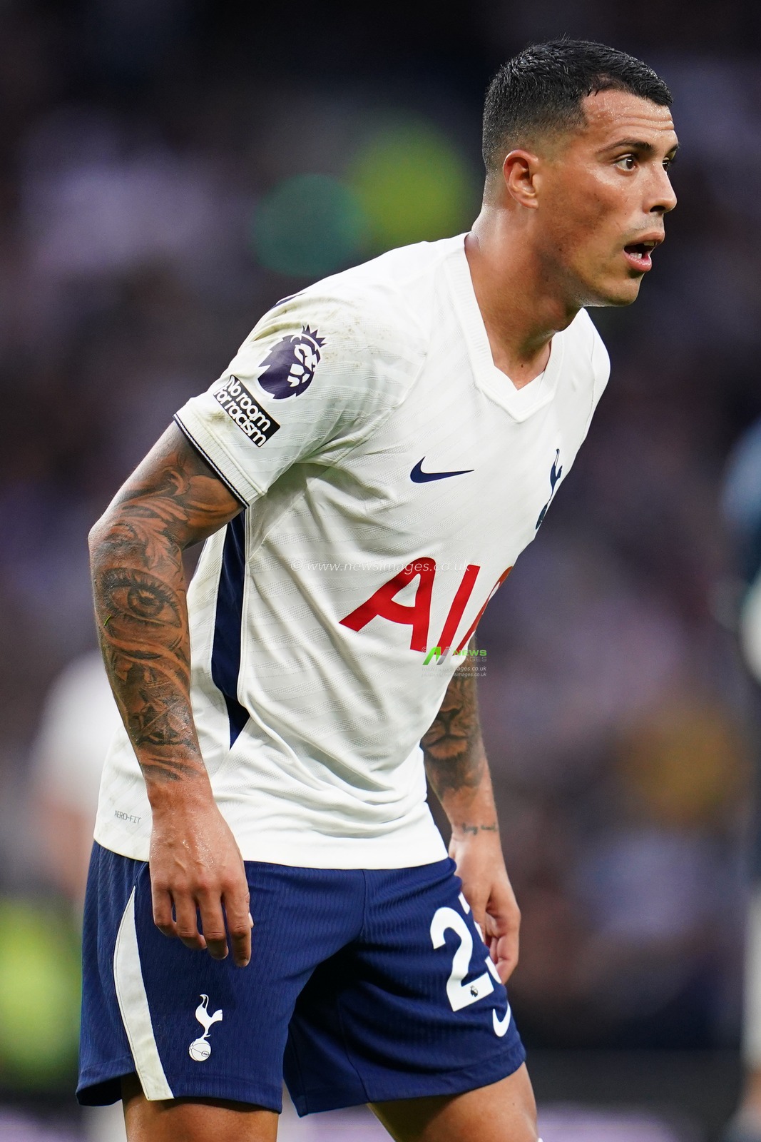 Pedro Porro of Tottenham Hotspur during the Premier League match Tottenham Hotspur vs Newcastle Untied at Tottenham Hotspur Stadium, London, United Kingdom on 29 August 2026

(Photo by Harvey Murphy/News Images)