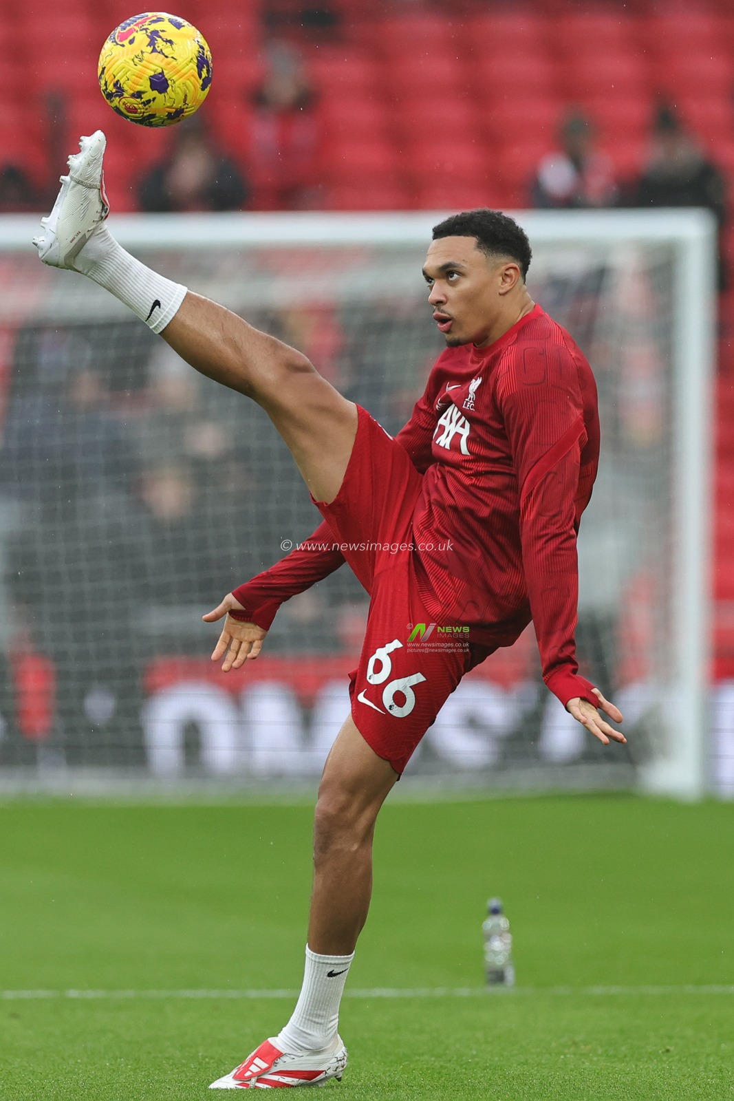 Trent Alexander-Arnold #66 of Liverpool during the pre-game warm up ahead of the Premier League match Liverpool vs Fulham at Anfield, Liverpool, United Kingdom, 3rd December 2023

(Photo by Mark Cosgrove/News Images)