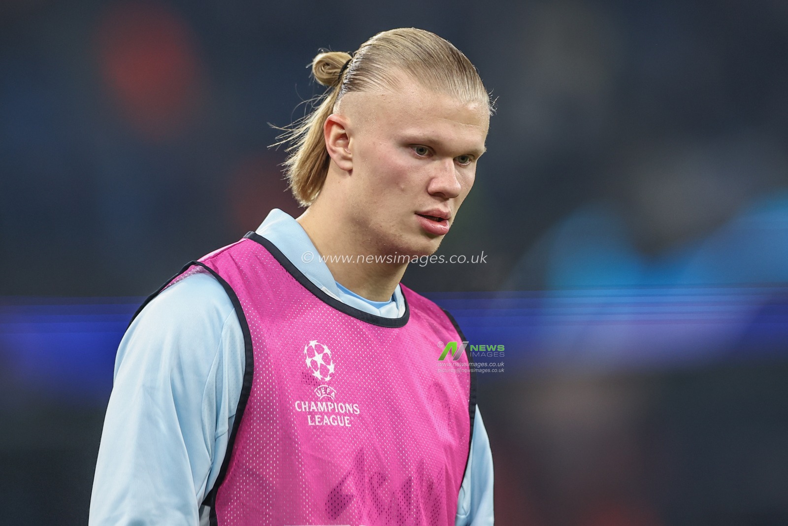 Erling Haaland  of Manchester City in the pregame warmup session during the UEFA Champions League match Manchester City vs F.C. Copenhagen at Etihad Stadium, Manchester, United Kingdom, 6th March 2024

(Photo by Mark Cosgrove/News Images)