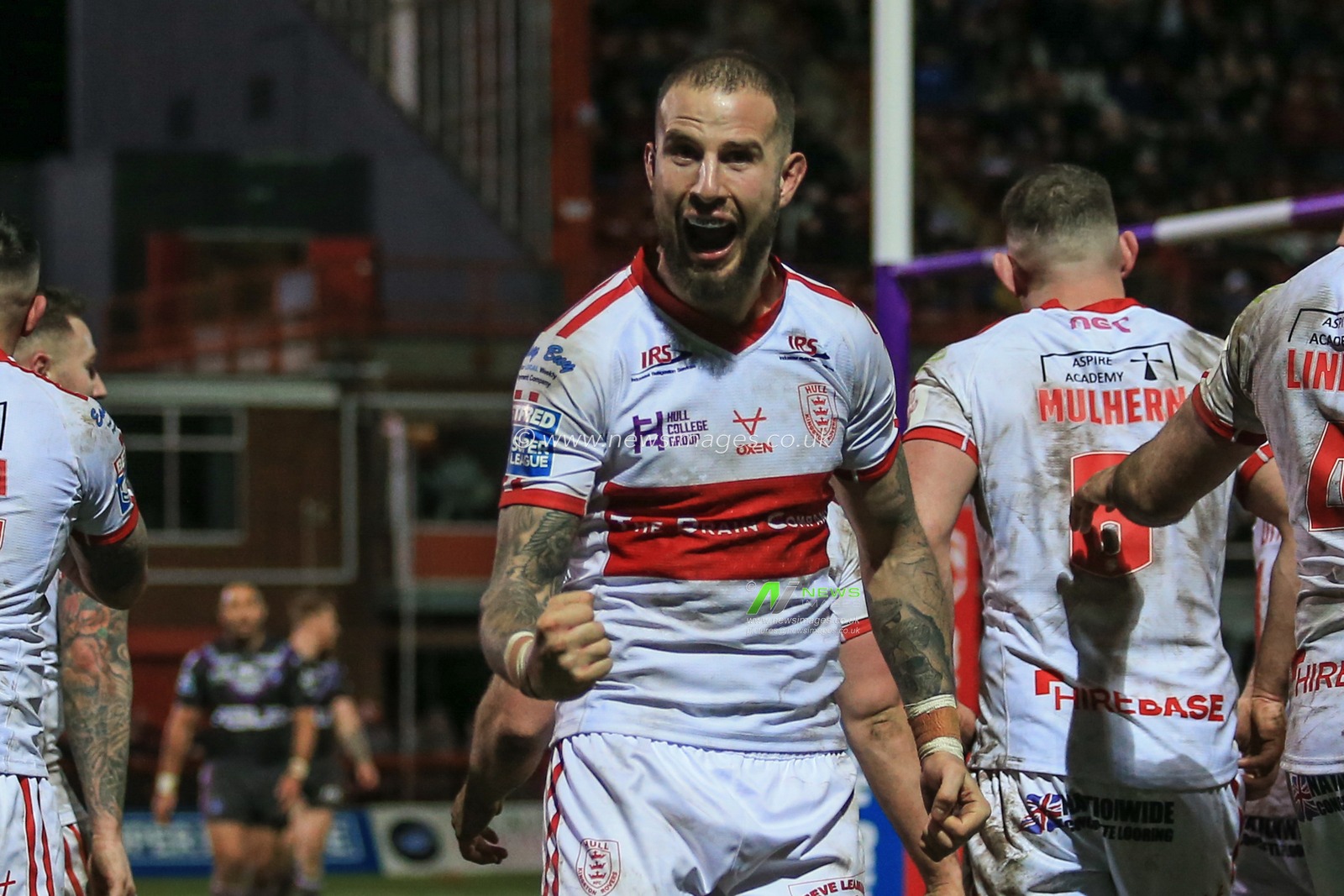 31st January 2020, KHull College Craven Park , Kingston upon Hull, England; Betfred Super League, Hull Kingston Rovers v Wakefield Trinity : Ben Crooks (2) of Hull KR shows his passion after the Ryan Brierley (31) of Hull KR try