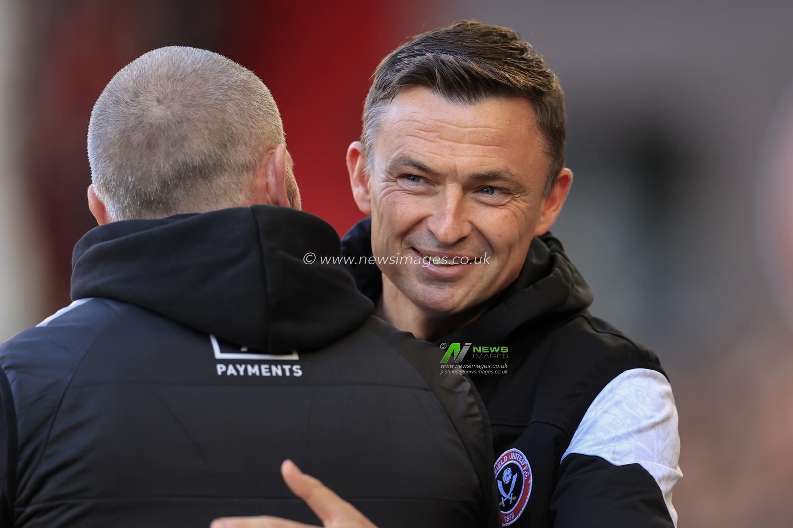 Paul Heckingbottom the Sheffield United Manager welcomes Michael Appleton the Blackpool manager during the Sky Bet Championship match Sheffield United vs Blackpool at Bramall Lane, Sheffield, United Kingdom, 15th October 2022

(Photo by Conor Molloy/News Images)