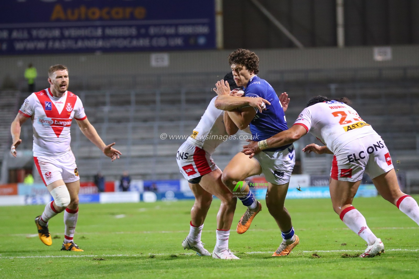 Lewis Martin #35 of Hull FC in action during the Betfred Super League Round 27 match St Helens vs Hull FC at Totally Wicked Stadium, St Helens, United Kingdom, 22nd September 2023

(Photo by Gareth Evans/News Images)