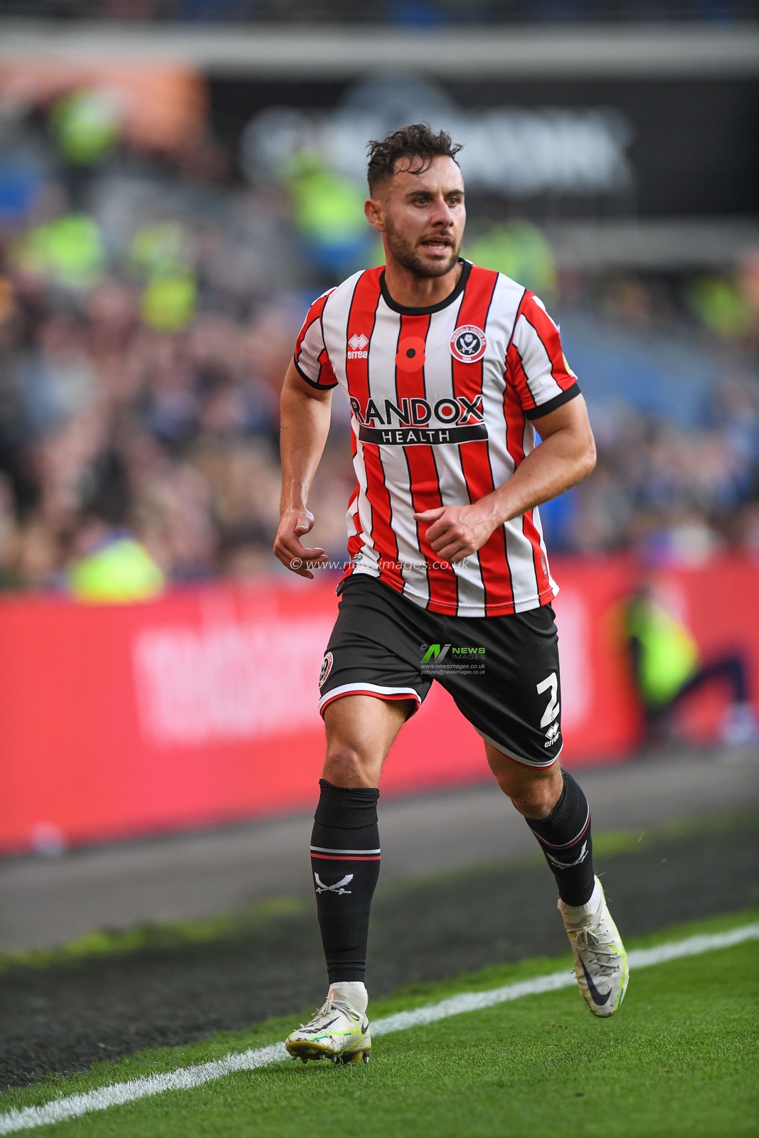 George Baldock #2 of Sheffield United during the Sky Bet Championship match Cardiff City vs Sheffield United at Cardiff City Stadium, Cardiff, United Kingdom, 12th November 2022

(Photo by Mike Jones/News Images)