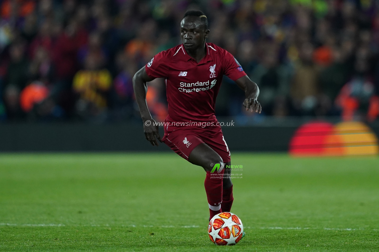 Liverpool's Sadio Mane in action during todays match  

7th Mayl 2019 , Anfield Stadium, Liverpool, England;  UEFA Champions League Semi Final, Second Leg, Liverpool FC vs FC Barcelona 

Credit: Terry Donnelly/News Images