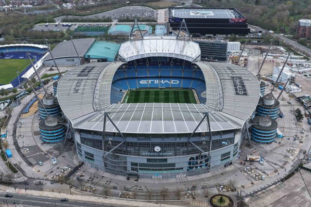 An aerial view of the new North Stand extension during the Emirates FA Cup Quarter-Final match Manchester City vs Liverpool at Etihad Stadium, Manchester, United Kingdom on 04 April 2026

(Photo by Mark Cosgrove/News Images)