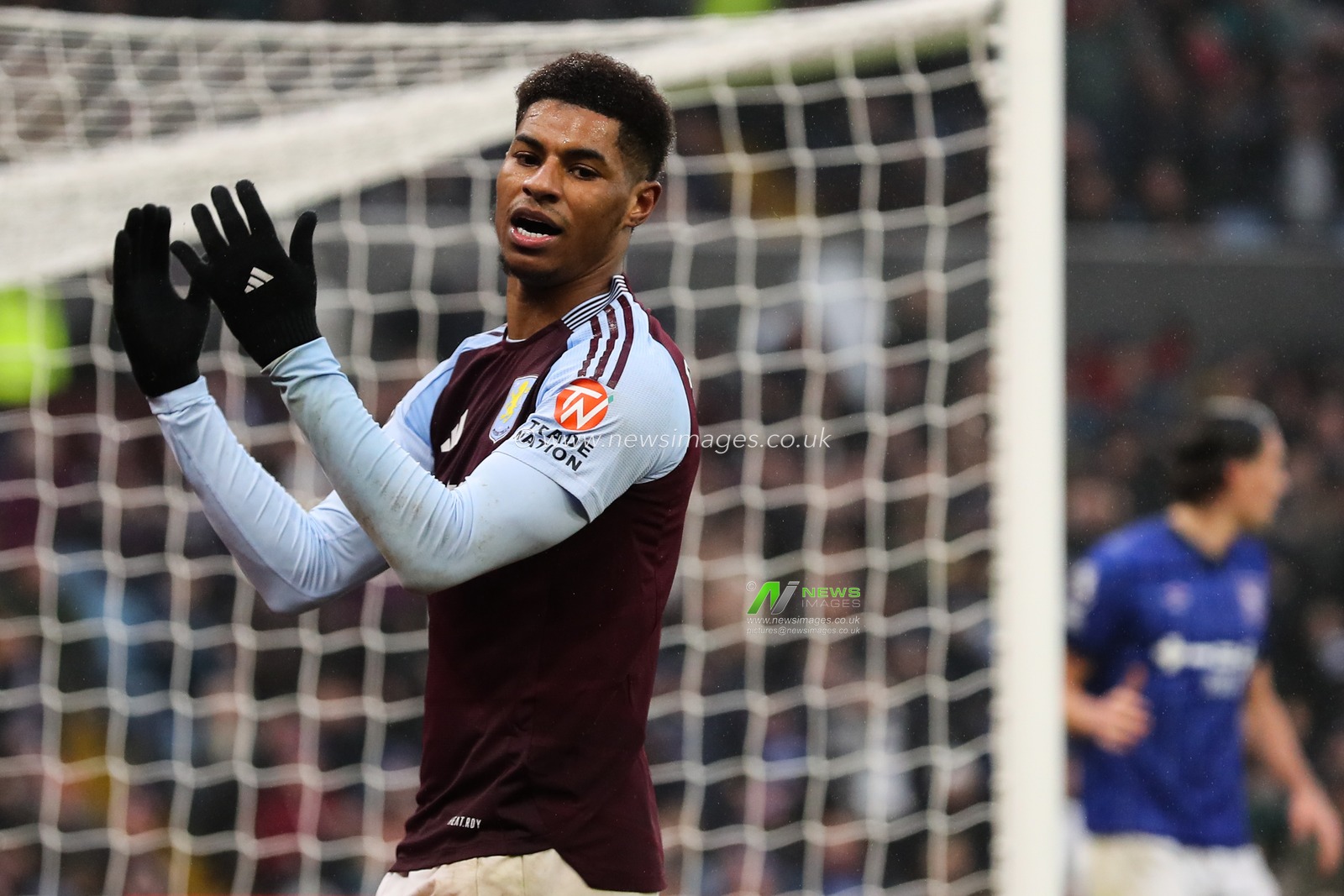 Marcus Rashford of Aston Villa reacts to a missed chance on goal during the Premier League match Aston Villa vs Ipswich Town at Villa Park, Birmingham, United Kingdom, 15th February 2025

(Photo by Gareth Evans/News Images)