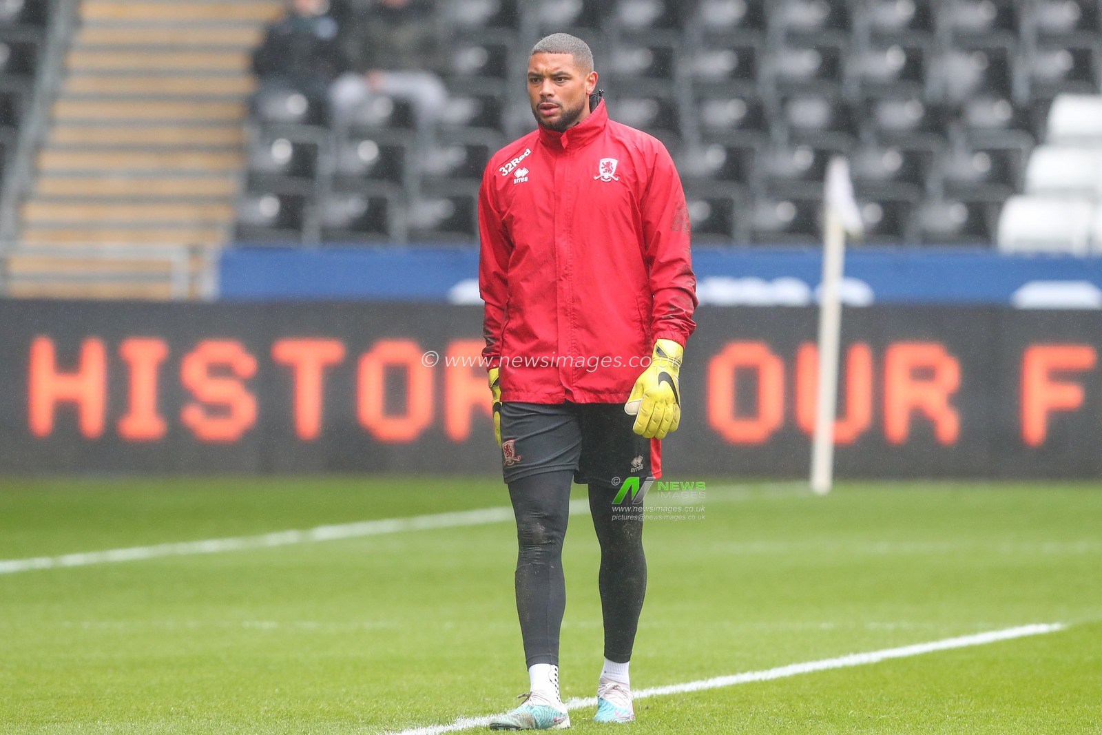 Zack Steffen #1 of Middlesbrough during the pre-game warm up ahead of the Sky Bet Championship match Swansea City vs Middlesbrough at Swansea.com Stadium, Swansea, United Kingdom, 11th March 2023

(Photo by Gareth Evans/News Images)