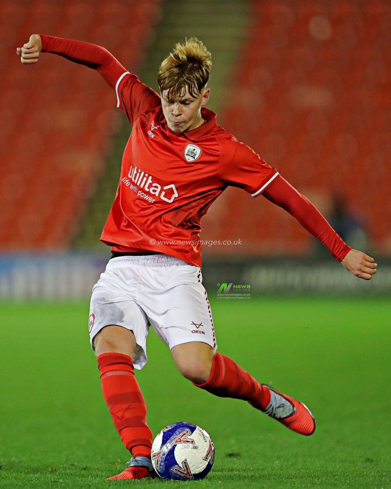 Robson Woodcock of Barnsley FC U18's during the FA Youth Cup U18’s round 2 match Barnsley vs Mansfield Town at Oakwell, Barnsley, United Kingdom, 17th November 2025(Photo by Sam Eaden/News Images)