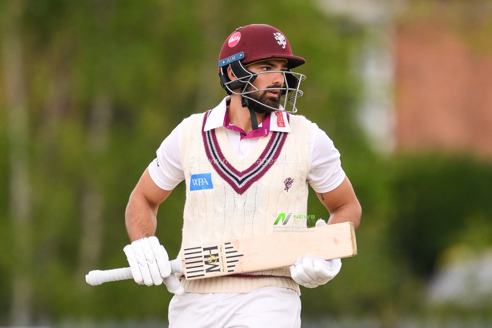 Andy Umeed of Somerset during the Vitality County Championship Division 1 match Worcestershire vs Somerset at Kidderminster Cricket Club, Kidderminster, United Kingdom, 26th April 2024

(Photo by Craig Thomas/News Images)