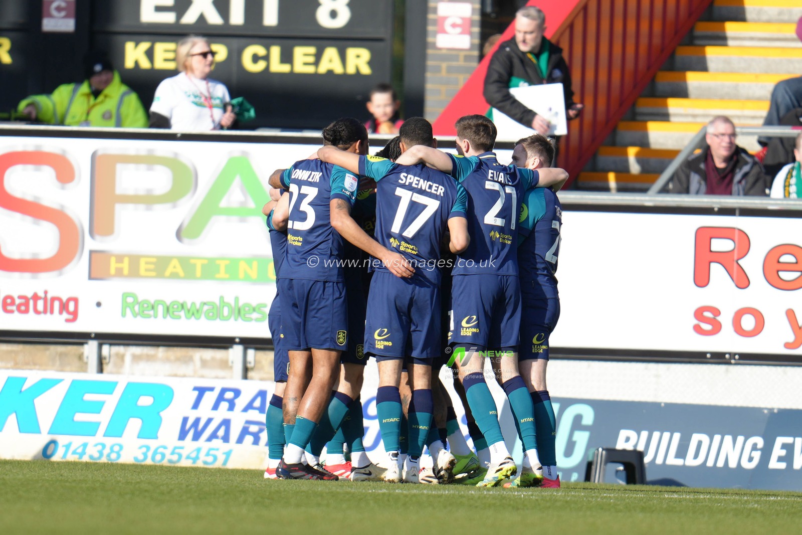 Huddersfield Town celebrate goal during the Sky Bet League 1 match Stevenage vs Huddersfield Town at Lamex Stadium, Stevenage, United Kingdom, 1st March 2025

(Photo by Harvey Murphy/News Images)