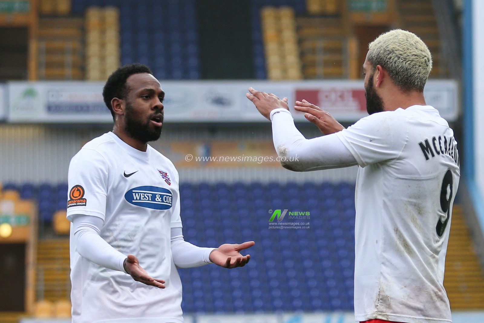 CELEBRATION Paul McCallum #9 of Dagenham & Redbridge celebrates his goal to make it 0-1