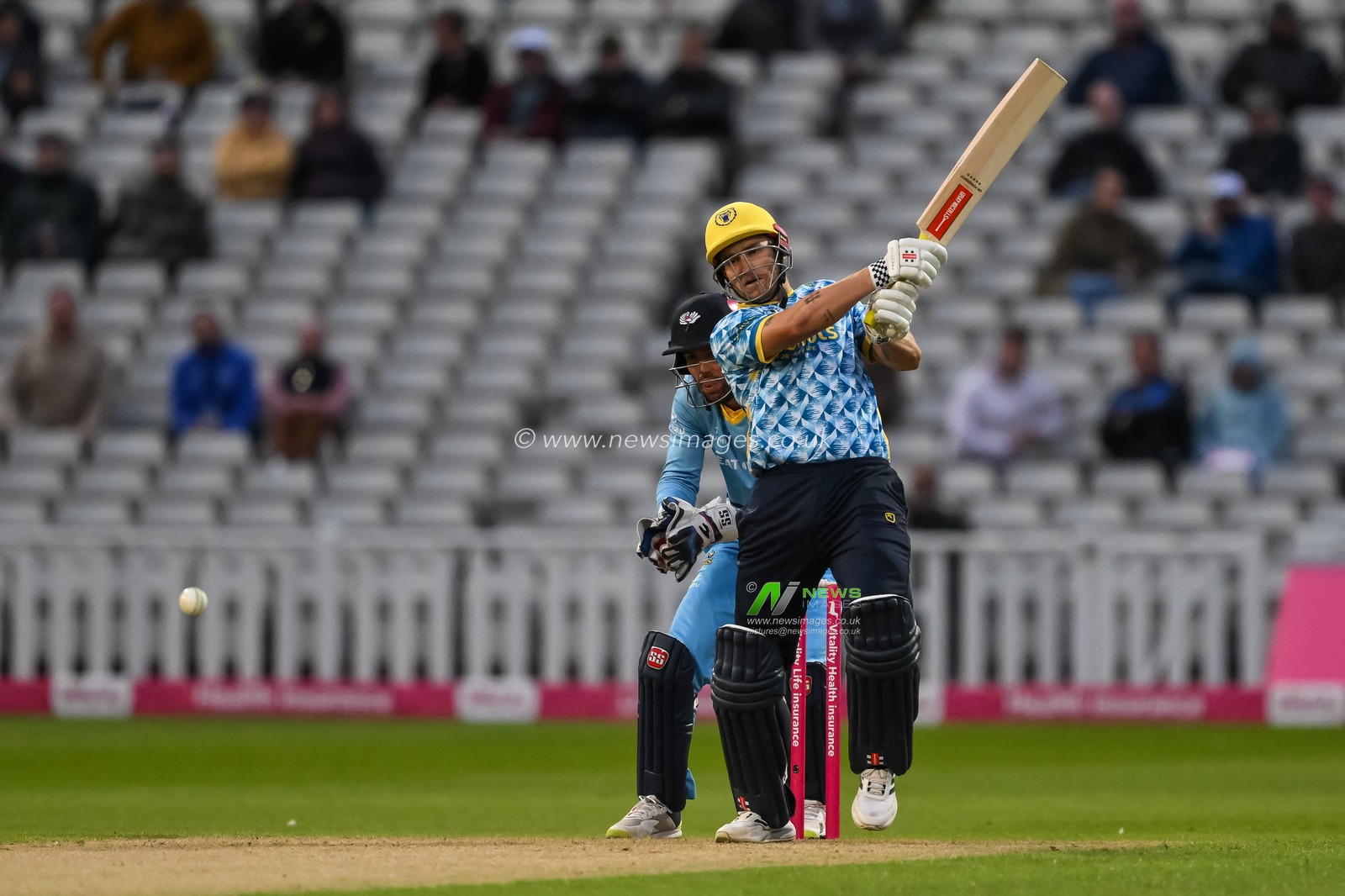 Sam Hair of Birmingham Bears clips the ball away for two runs during the Vitality Blast match Birmingham Bears vs Lancashire Lightning at Edgbaston, Birmingham, United Kingdom, 14th June 2024

(Photo by Craig Thomas/News Images)