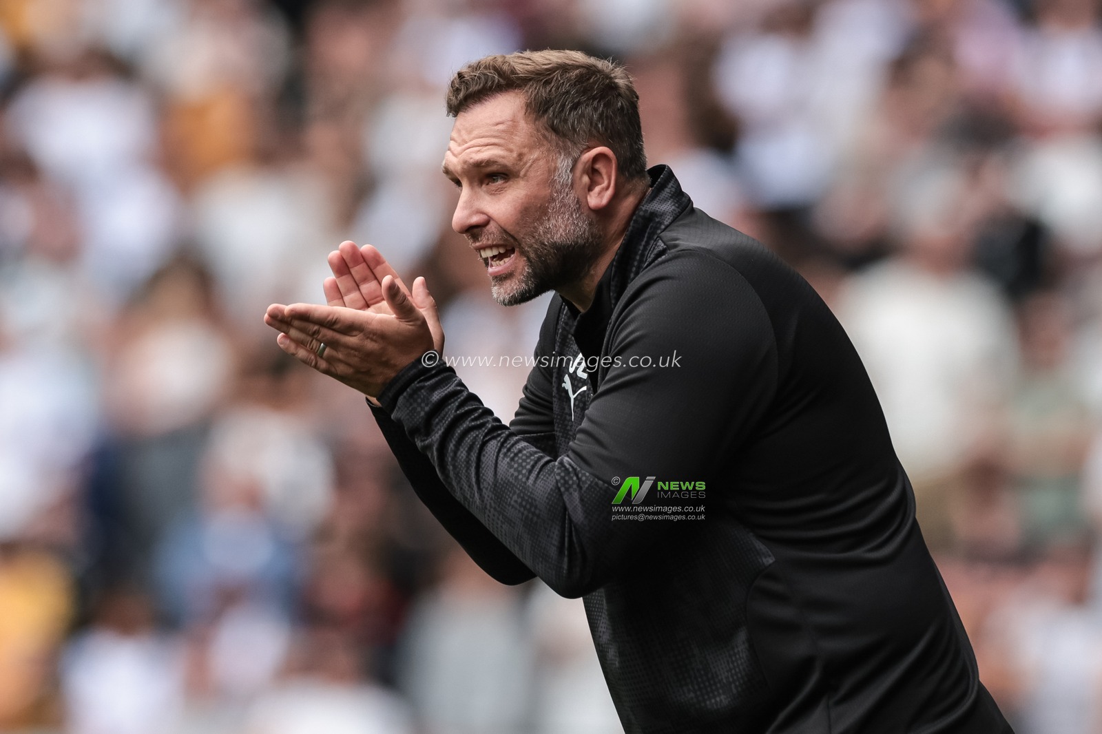 John Eustace manager of Derby County 
reacts in the technical area during the Sky Bet Championship match Derby County vs Coventry City at Pride Park Stadium, Derby, United Kingdom, 16th August 2025

(Photo by Mark Cosgrove/News Images)
