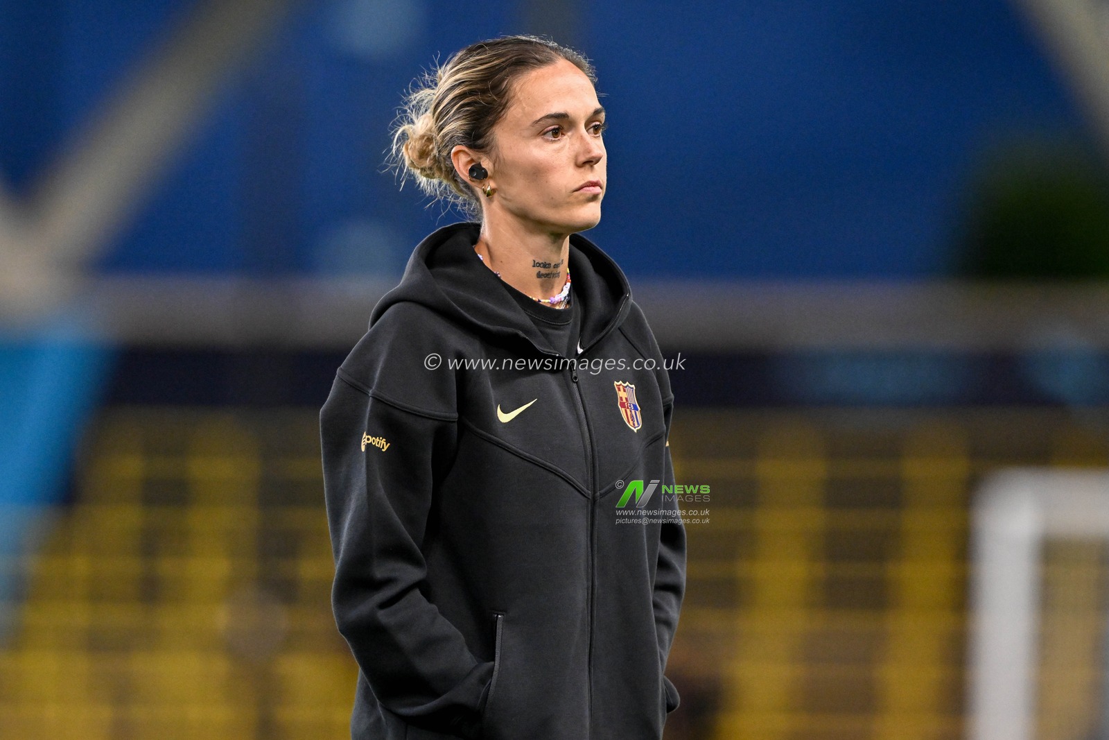 Mapi LeÃ³n of Barcelona FemenÃ­ arrives at Manchester City Academy Stadium prior to during the UEFA Women's Champions League match  - Group D - Manchester City vs Barcelona at Manchester City Academy Stadium, Manchester, United Kingdom, 9th October 2024

(Photo by Cody Froggatt/News Images)