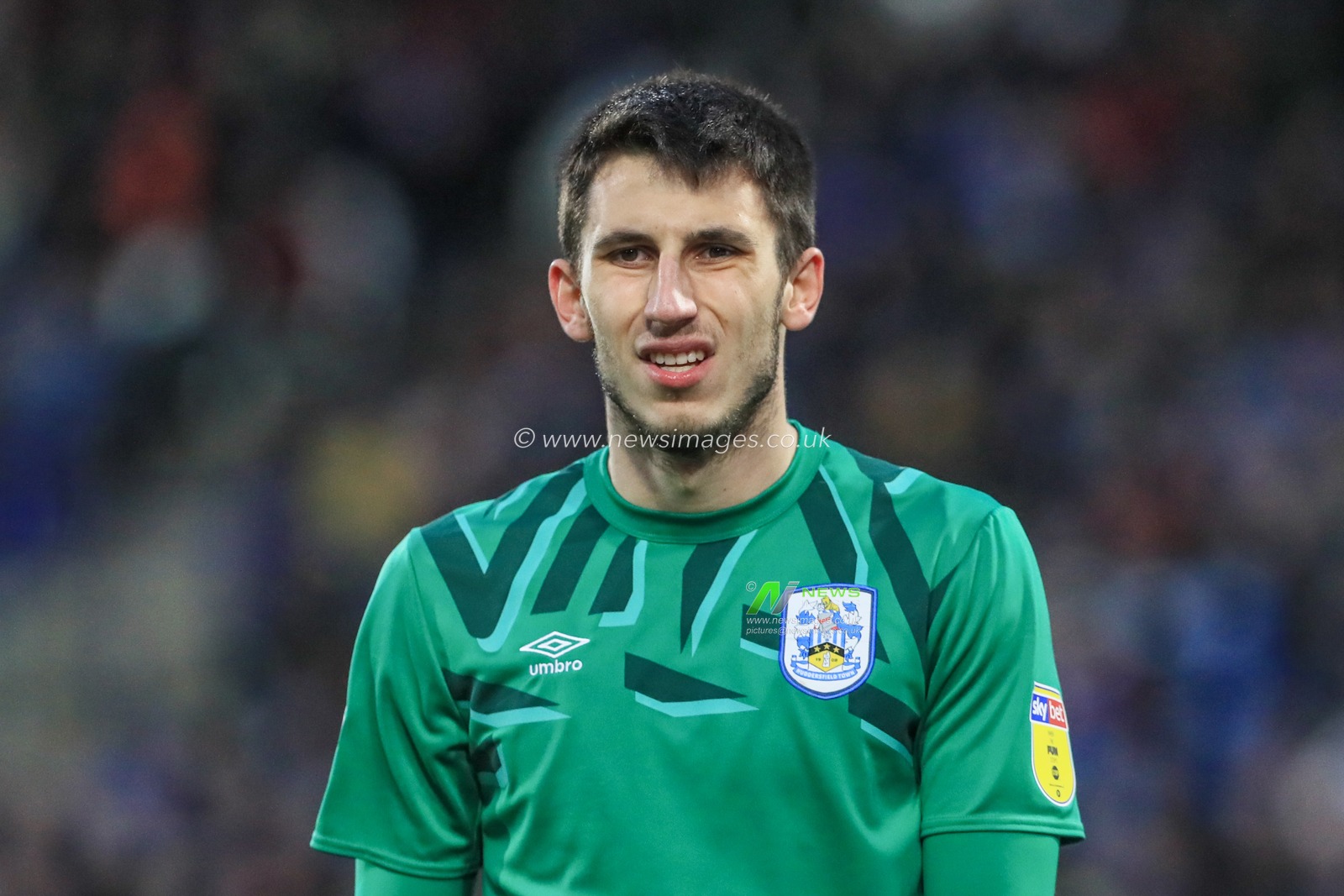 18th January 2020, John Smith's Stadium, Huddersfield, England; Sky Bet Championship, Huddersfield Town v Brentford : goalkeeper Kamil Grabara (1) of Huddersfield Town during the game

Credit: Mark Cosgrove/News Images